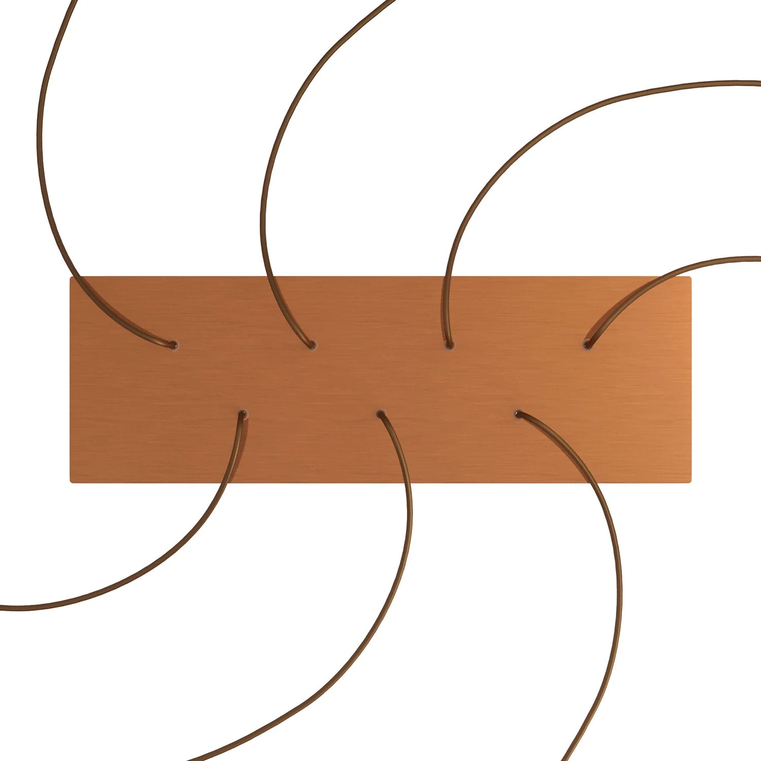 XXL Rose-One rectangular ceiling rose with 7 holes and 6 side holes, dimensions 675 x 225 mm  - Satin copper Dibond - Image 2