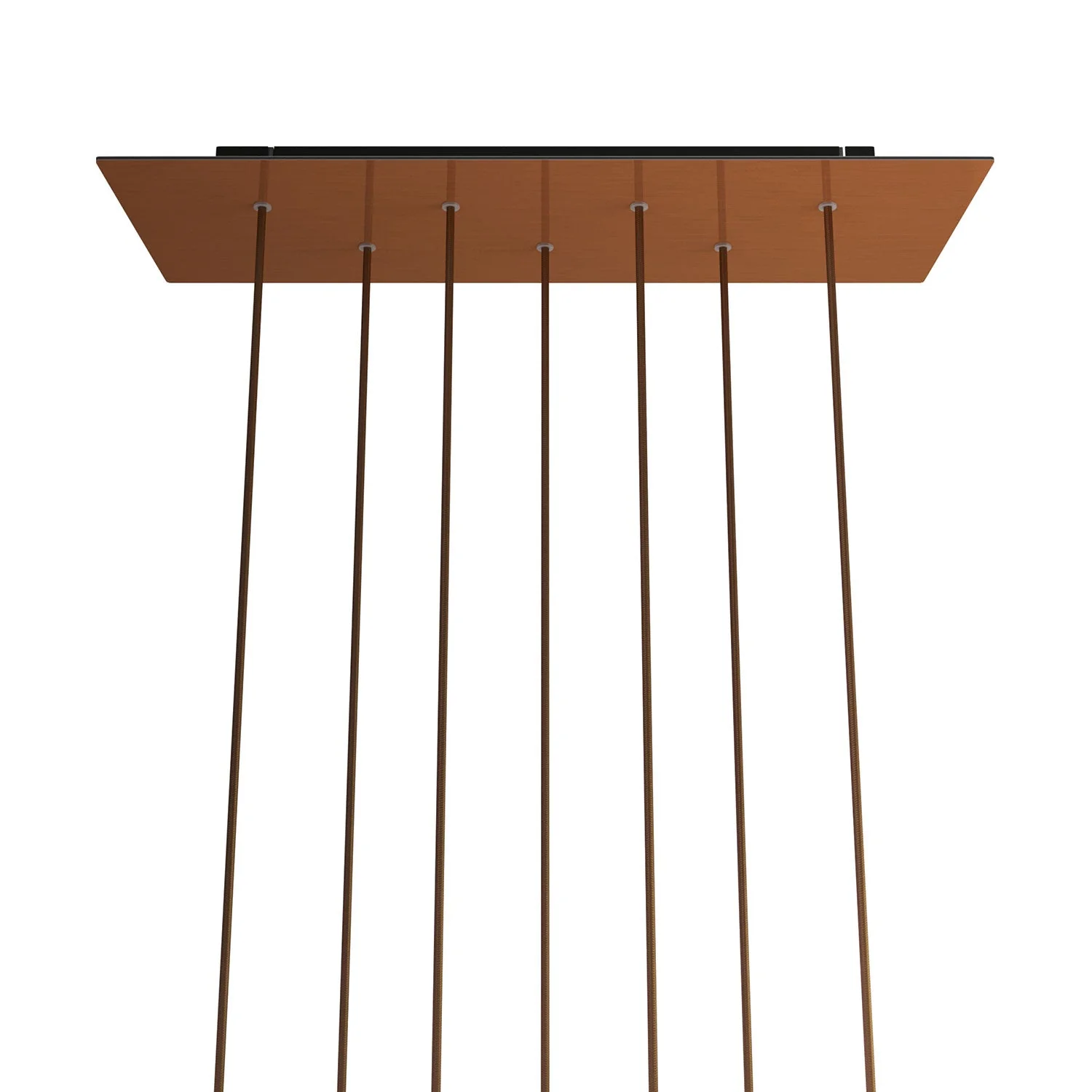 XXL Rose-One rectangular ceiling rose with 7 holes and 6 side holes, dimensions 675 x 225 mm  - Satin copper Dibond - Image 7