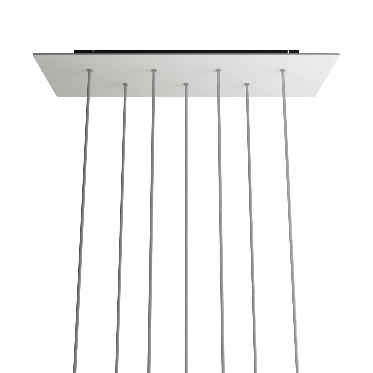 XXL Rose-One rectangular ceiling rose with 7 holes and 6 side holes, dimensions 675 x 225 mm – Matt White Dibond - Image 7