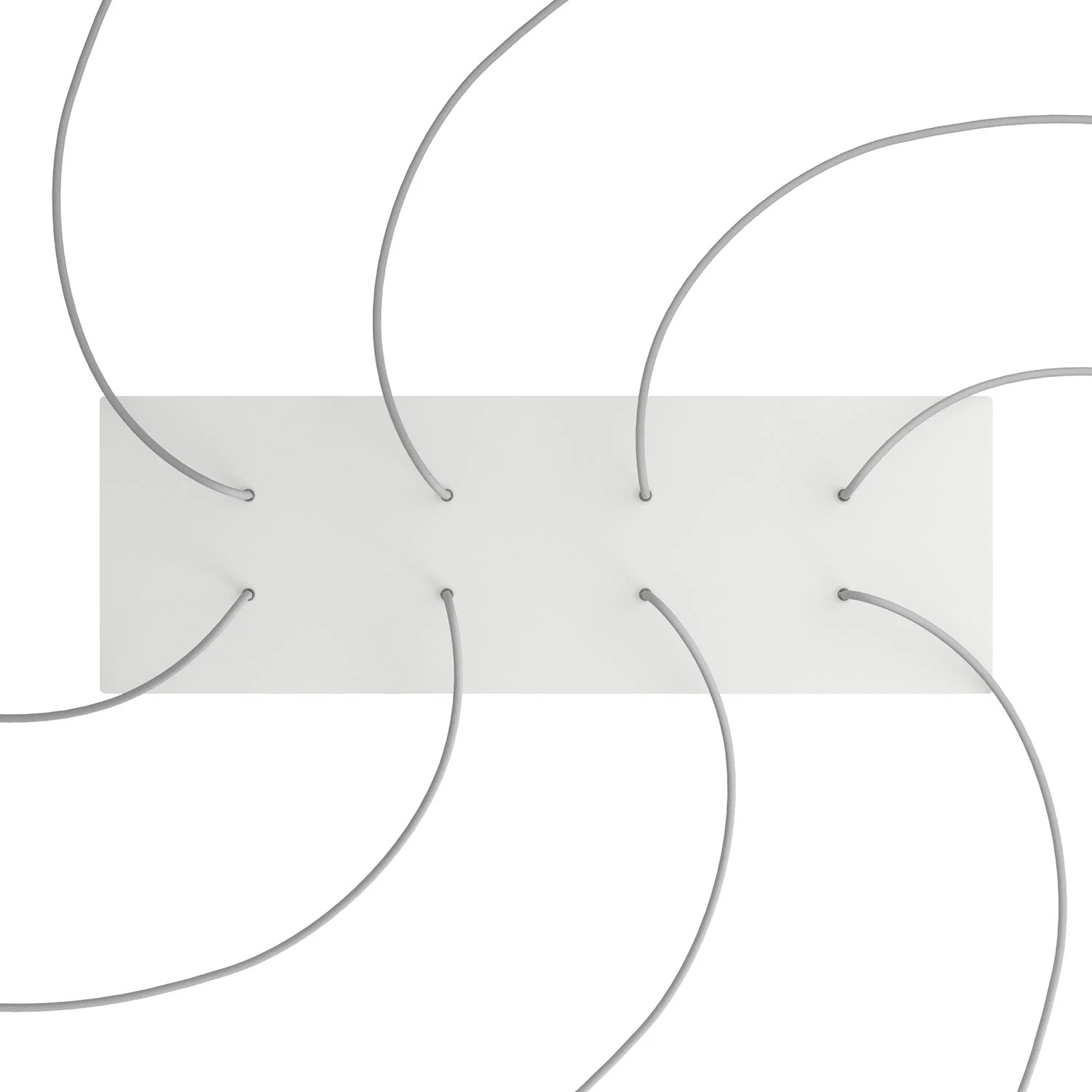 XXL Rose-One rectangular ceiling rose with 8 holes and 6 side holes, size 675 x 225 mm - Matt white Dibond - Image 2