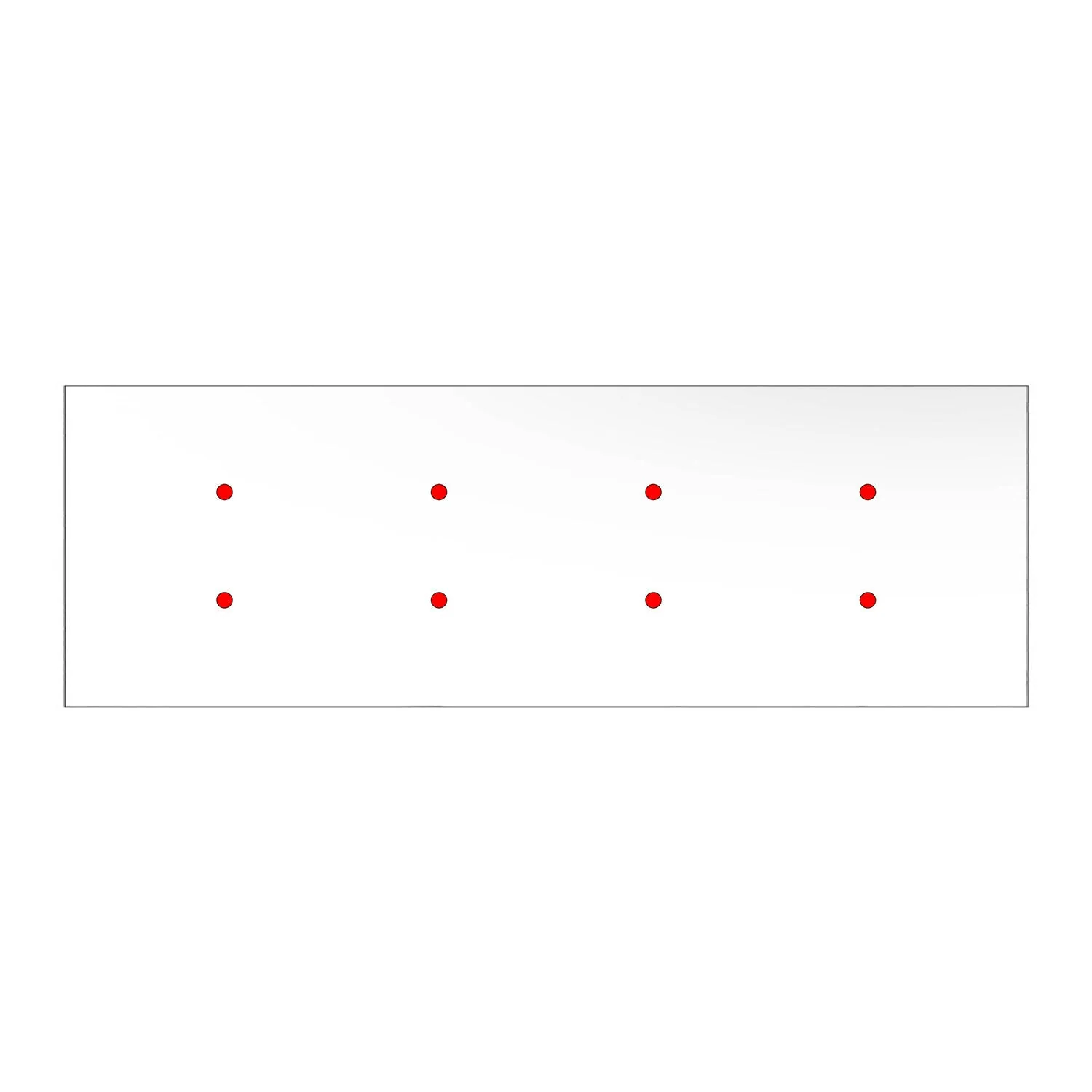 XXL Rose-One rectangular ceiling rose with 8 holes and 6 side holes, size 675 x 225 mm - Matt white Dibond - Image 3