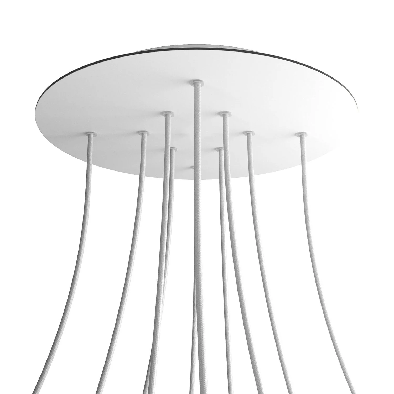 XXL Rose-One round ceiling rose, diameter 400 mm with 10 holes and 4 side holes - Matt white