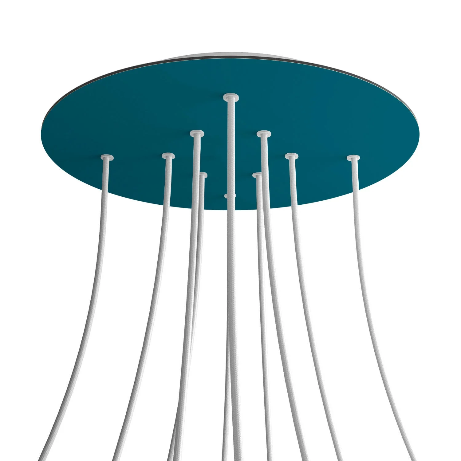 XXL Ceiling Rose Rose-One round, 400 mm diameter with 10 holes and 4 side holes - Petrol Blue