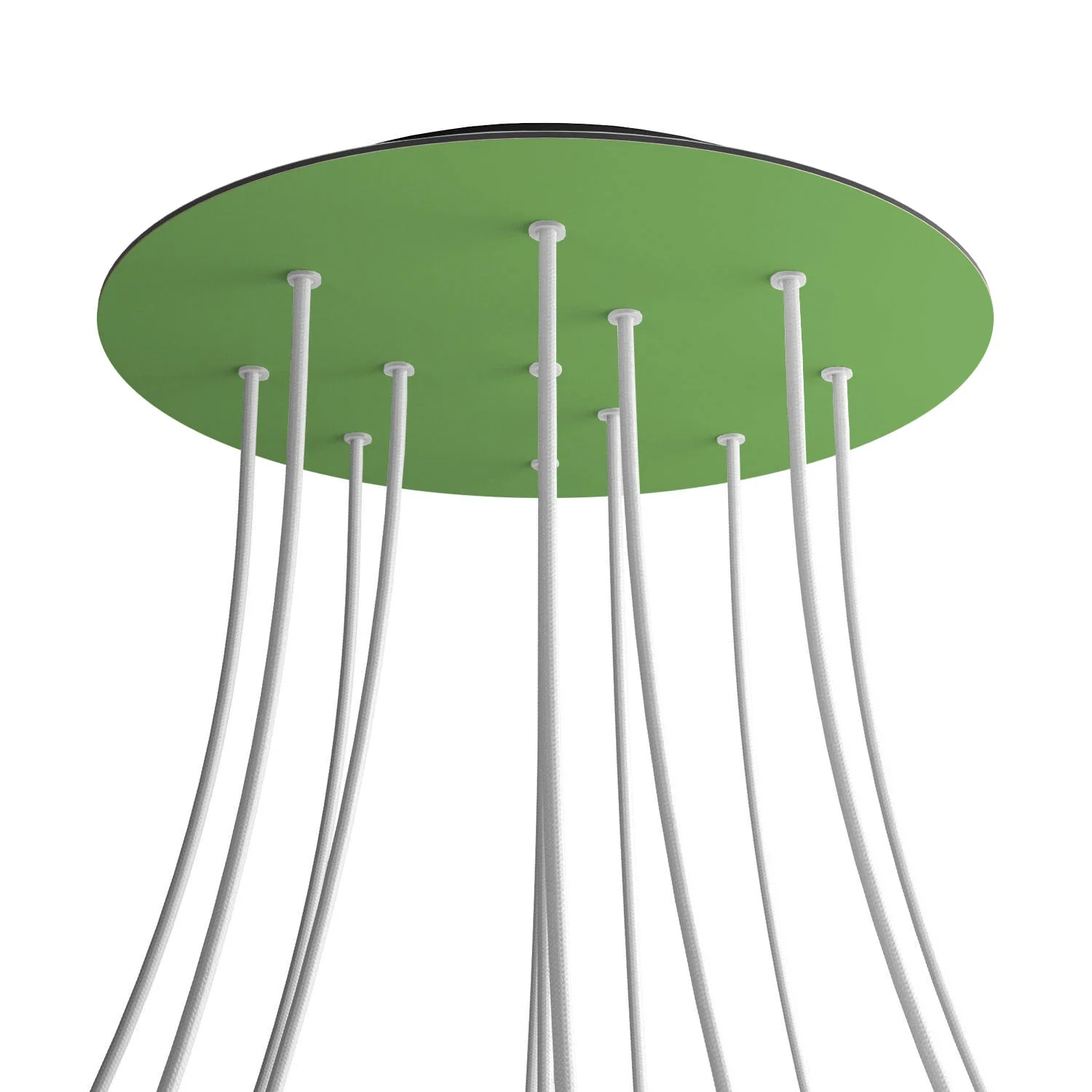 XXL Rose-One round ceiling rose, 400 mm diameter with 12 holes and 4 side holes – Meadow green - Image 8