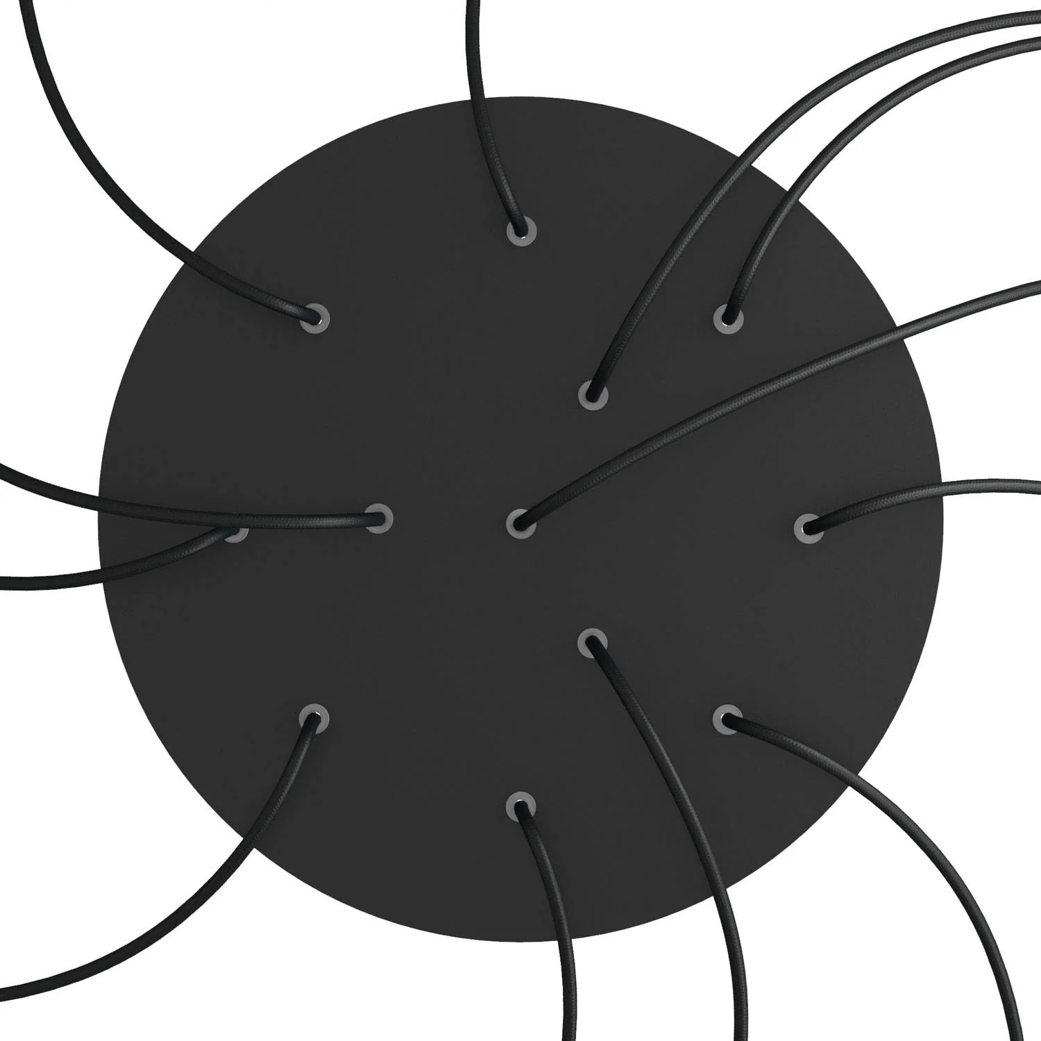 XXL Rose-One round ceiling rose, diameter 400 mm with 12 holes and 4 side holes - Matt black - Image 2