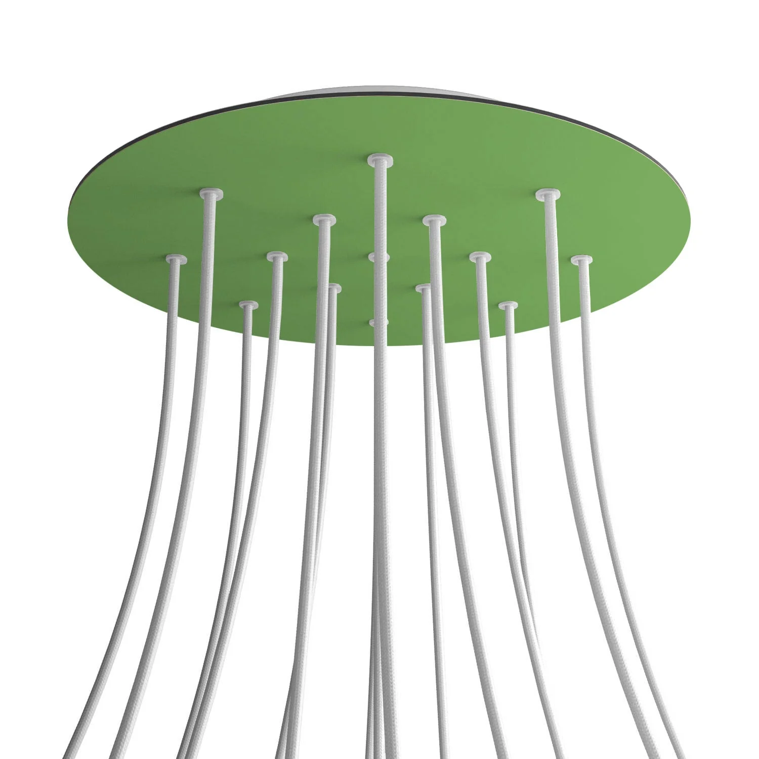 Ceiling rose XXL Rose-One round, 400 mm diameter with 15 holes and 4 side holes - Meadow green