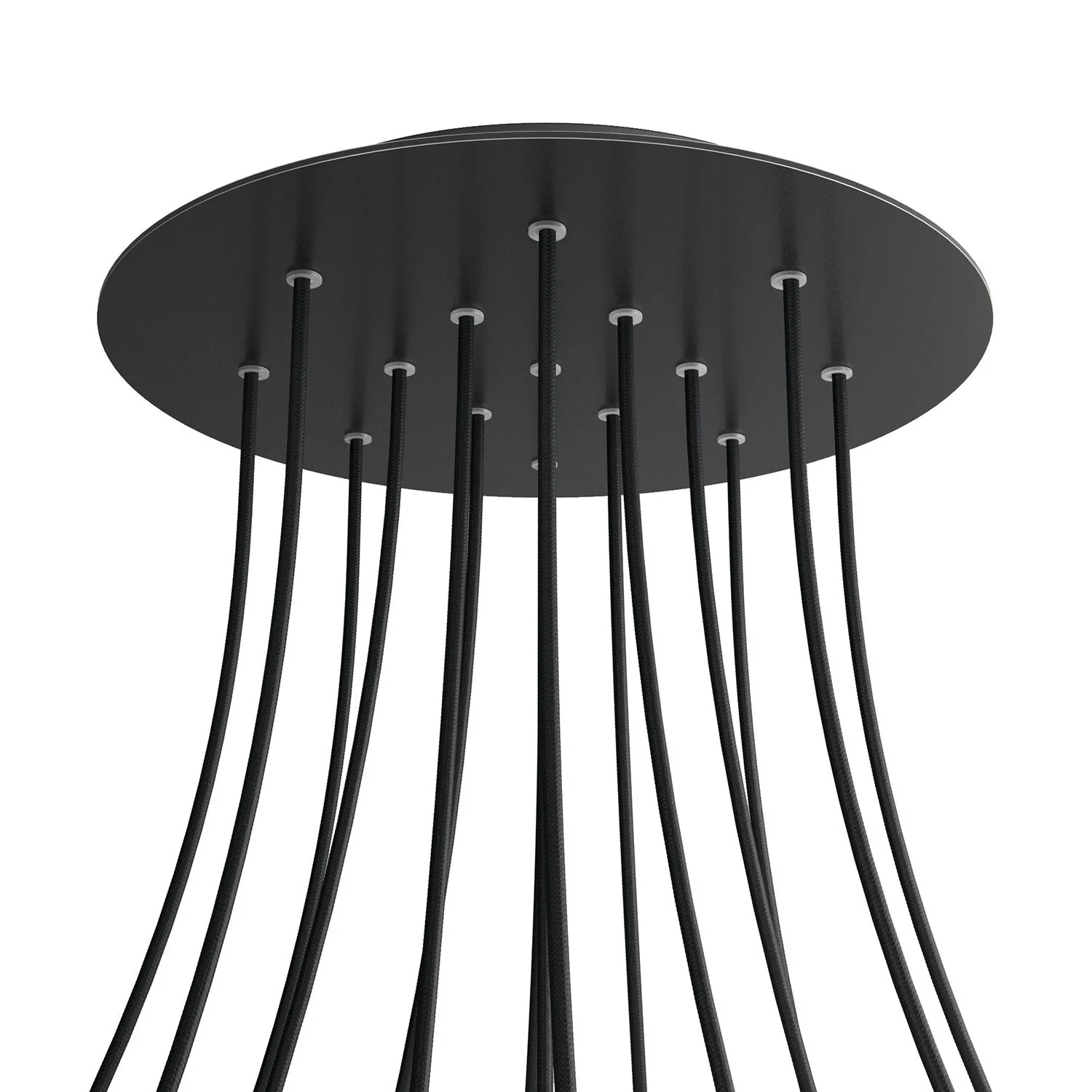 XXL Rose-One round ceiling rose, 400 mm diameter with 15 holes and 4 side holes - Matt black - Image 8