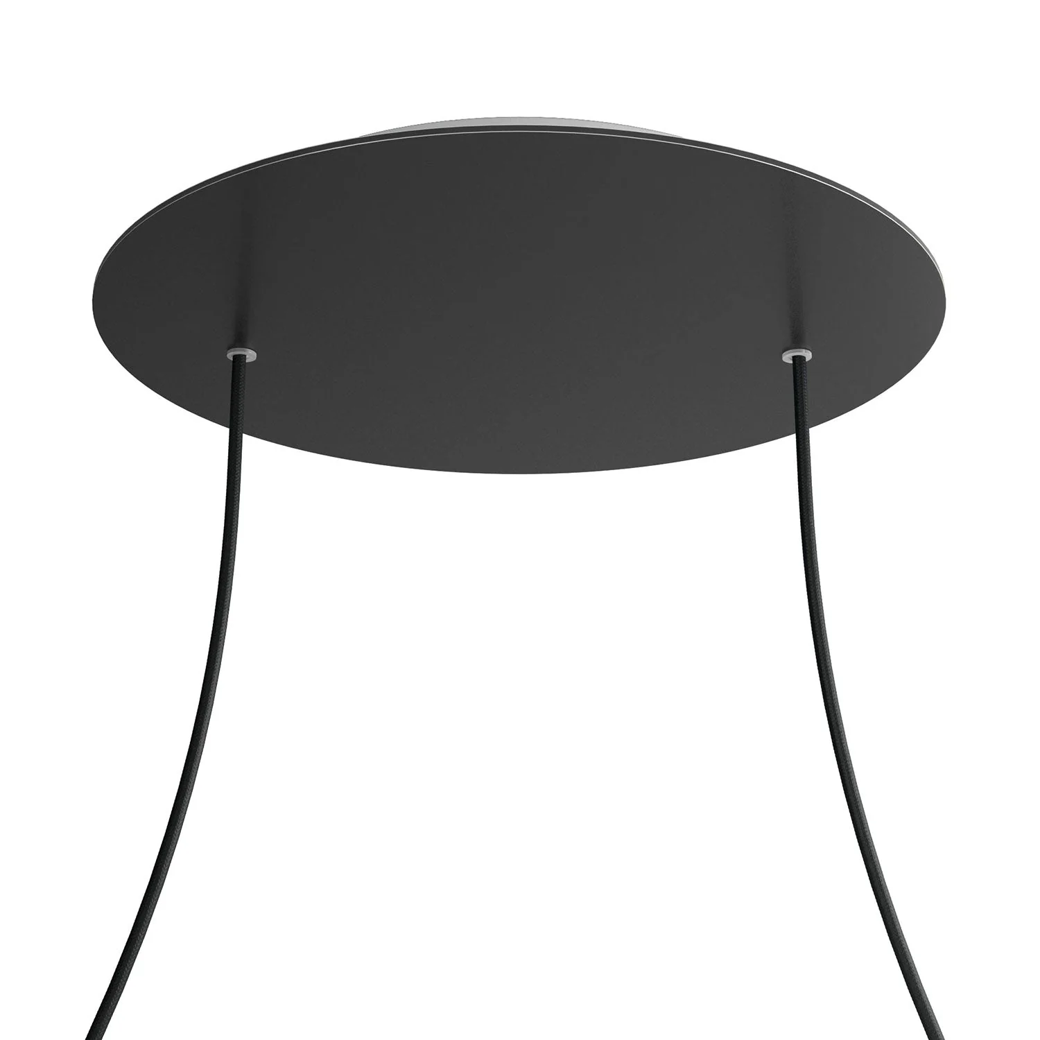 XXL Rose-One round ceiling rose, 400 mm diameter with 2 holes and 4 side holes – Matt black