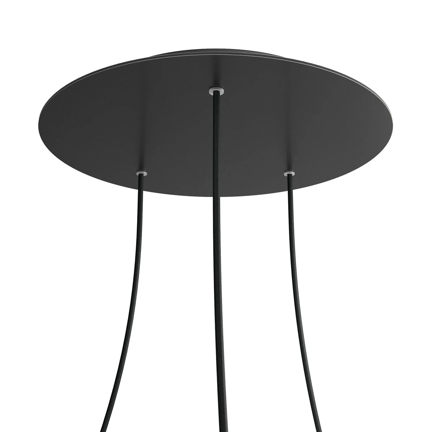 XXL Ceiling rose Rose-One round, diameter 400 mm with 3 holes and 4 side holes - Matt black - Image 8