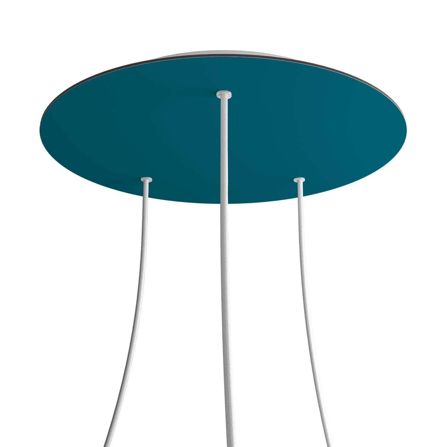 XXL Rose-One round ceiling rose, diameter 400 mm with 3 holes and 4 side holes - Petrol Blue
