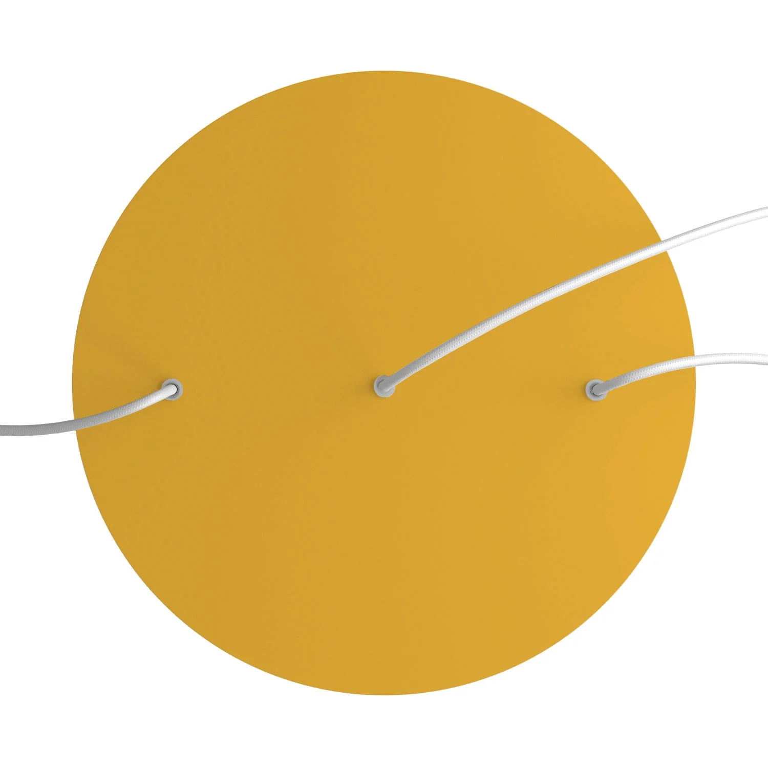 XXL Rose-One round ceiling rose, 400 mm diameter with 3 inline holes and 4 side holes - Mustard - Image 2