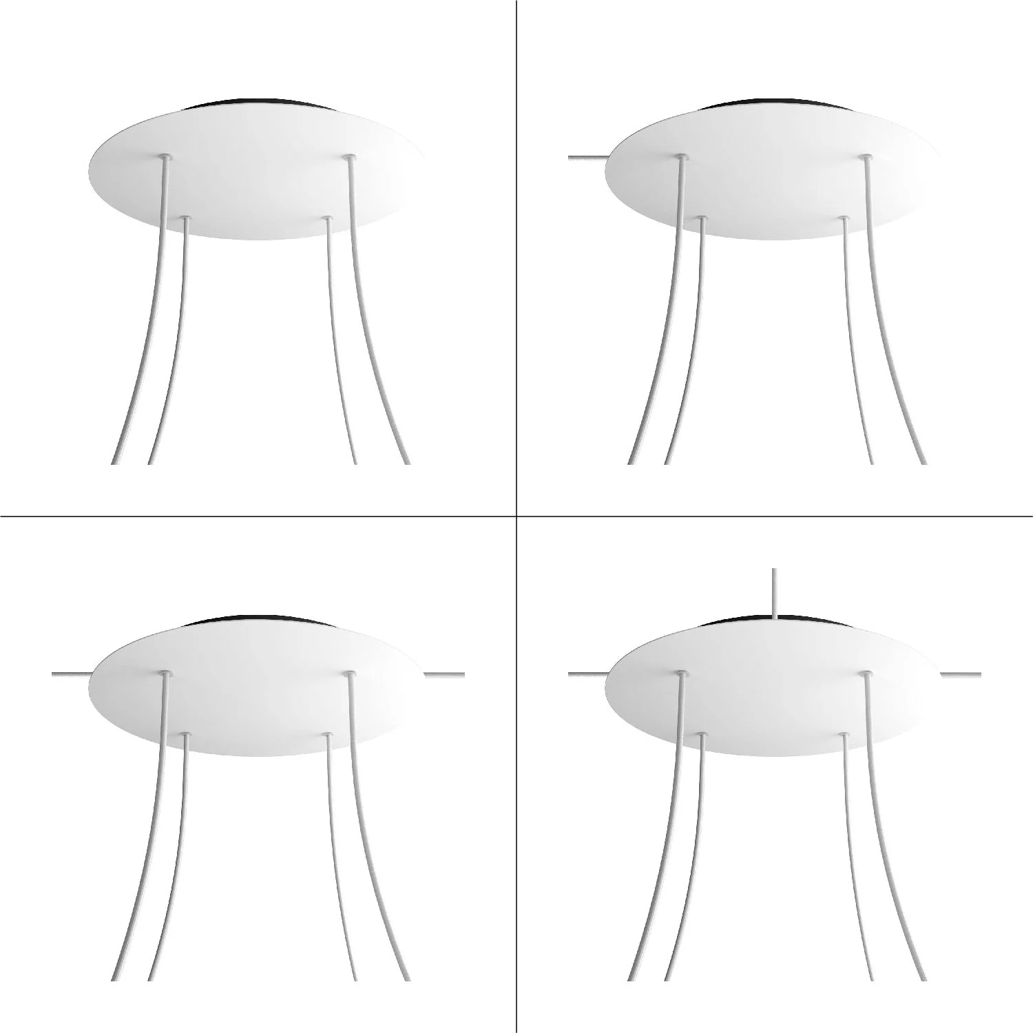 Ceiling rose XXL Rose-One round, diameter 400 mm with 4 holes and 4 side holes - Petrol Blue - Image 9