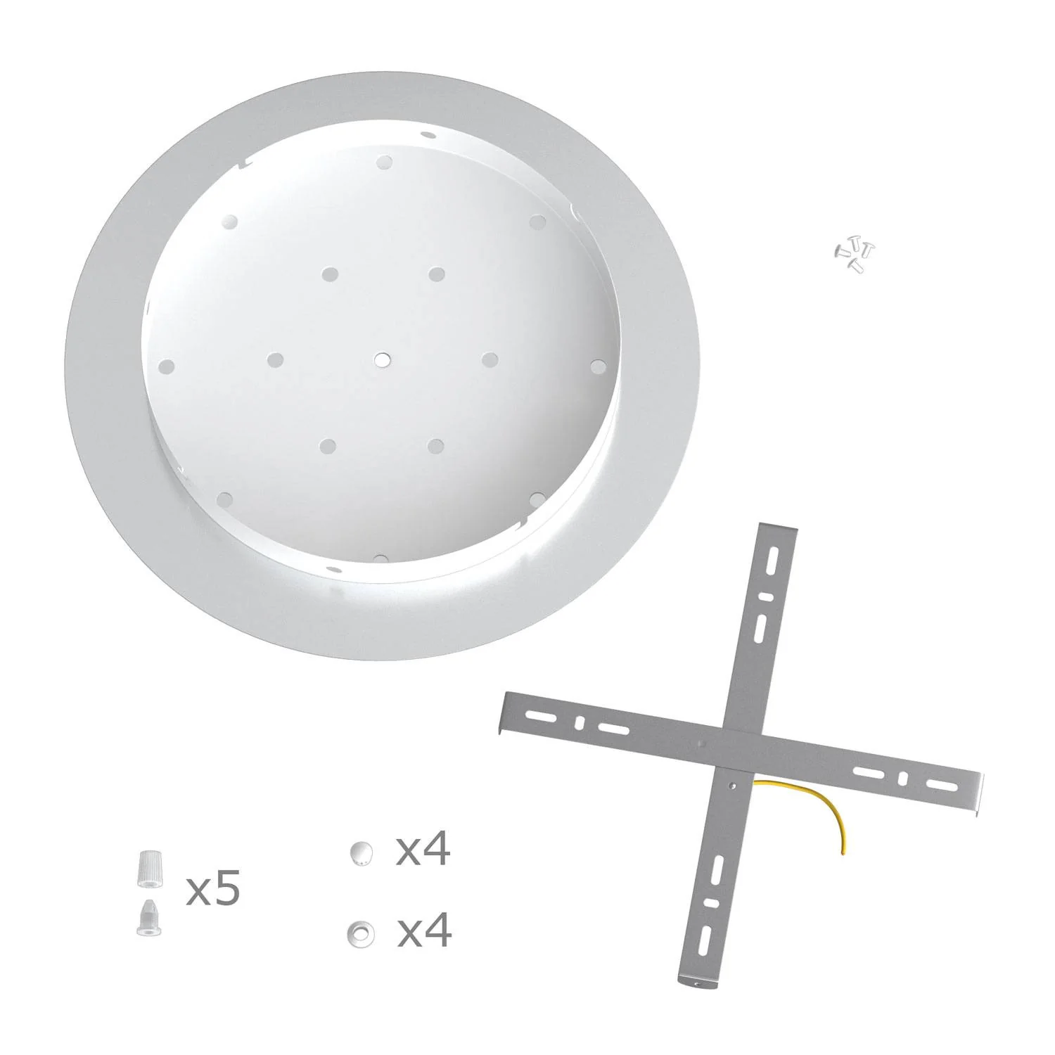 XXL Rose-One round ceiling rose, diameter 400 mm with 5 holes and 4 side holes - Petrol Blue - Image 6