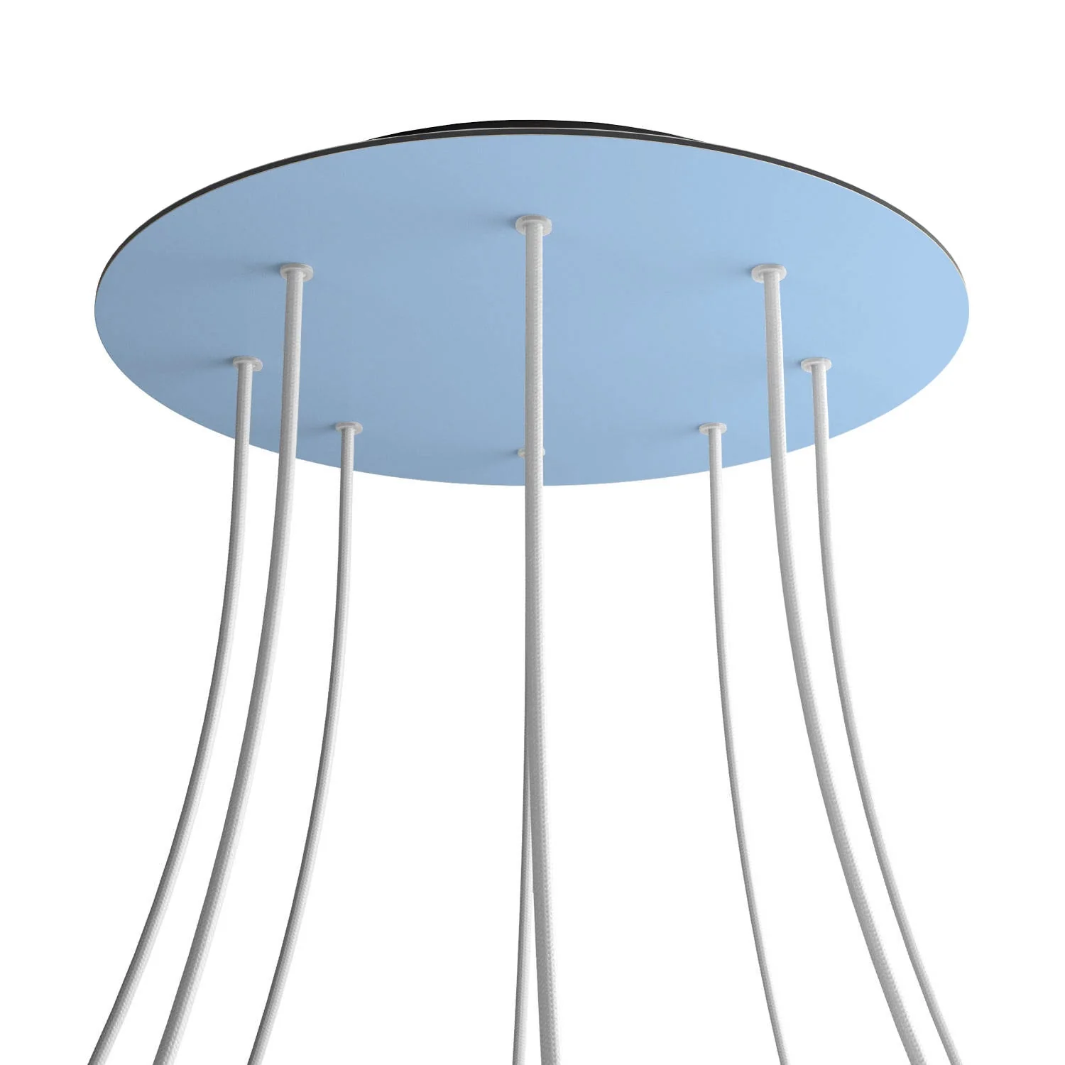 XXL Ceiling rose Rose-One round, 400 mm diameter with 8 holes and 4 side holes - Sugar paper blue - Image 8