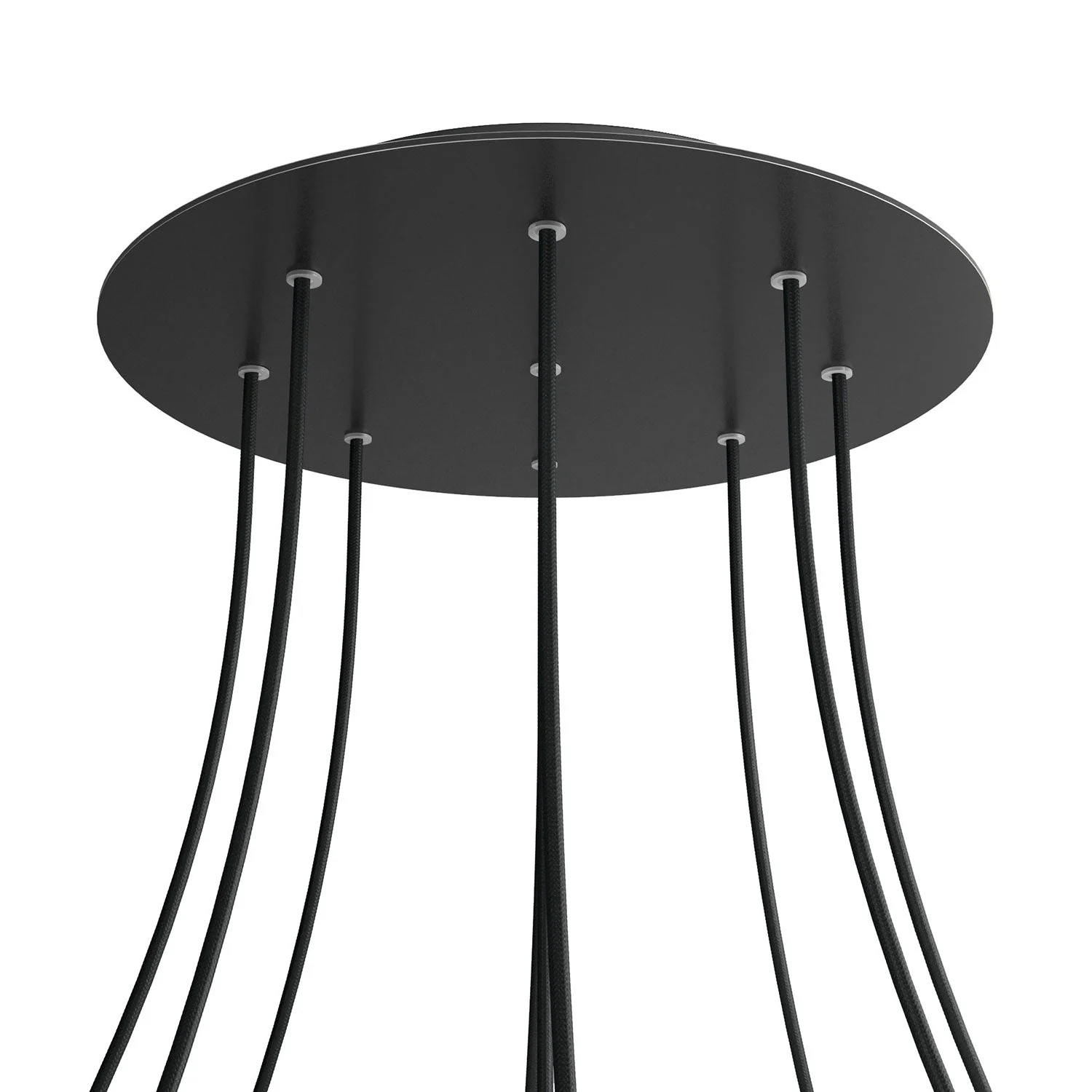 XXL Rose-One round ceiling rose, diameter 400 mm with 9 holes and 4 side holes – Matt black - Image 8