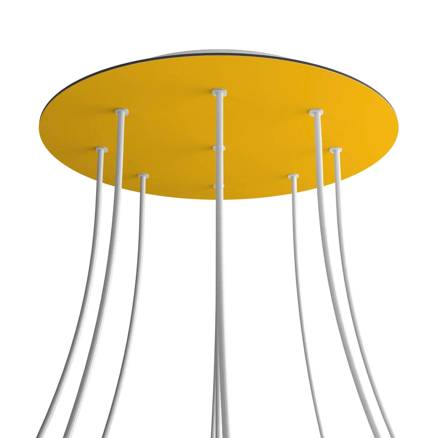 XXL Rose-One round ceiling rose, diameter 400 mm with 9 holes and 4 side holes - Mustard