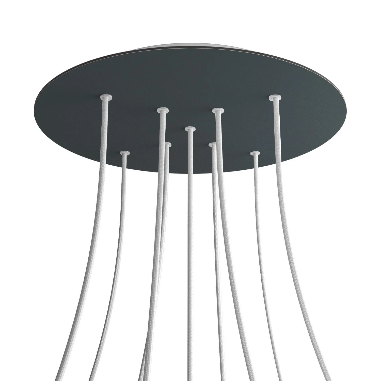 XXL Rose-One round ceiling rose, 400 mm diameter with 9 X-shaped holes and 4 side holes - Anthracite