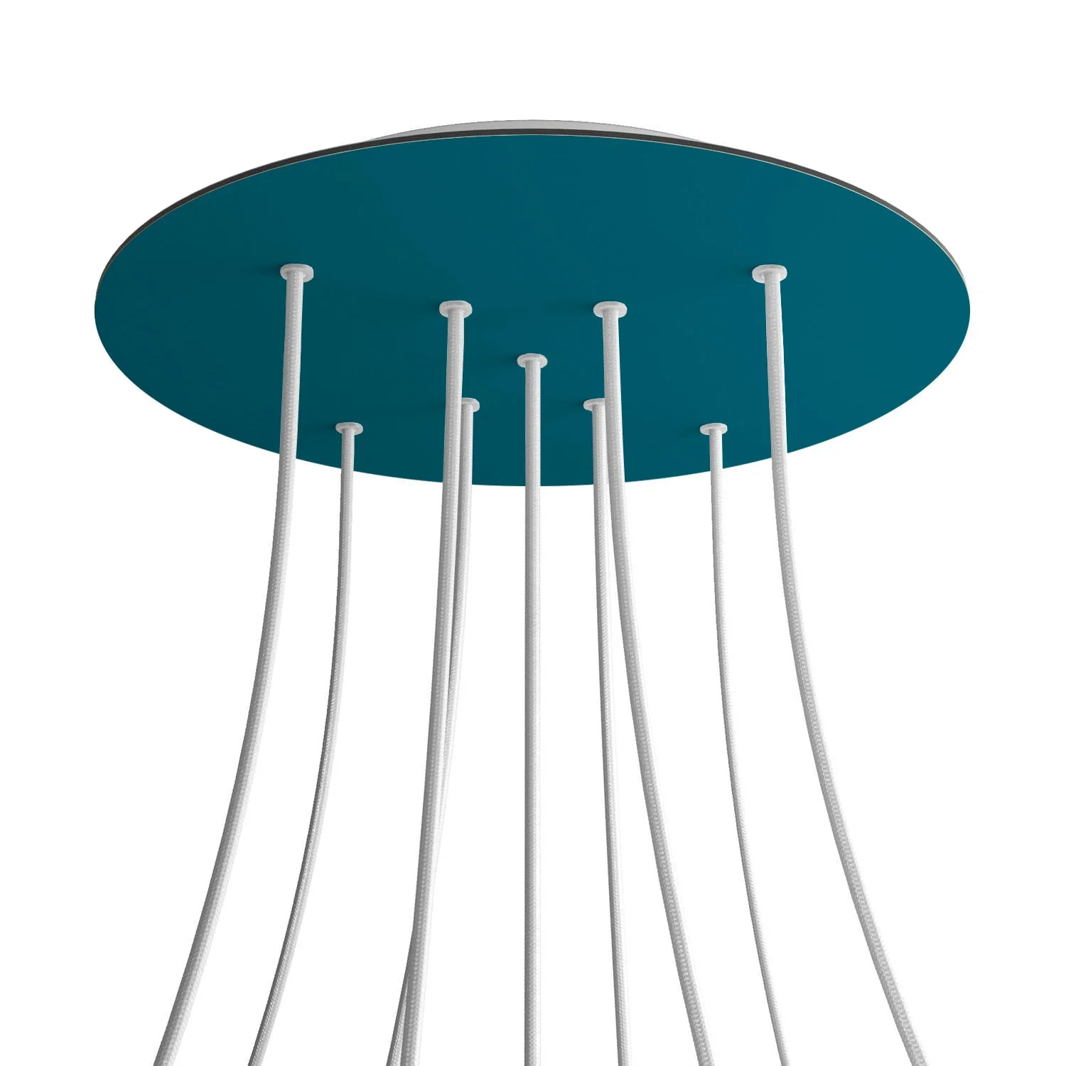 XXL Rose-One round ceiling rose, 400 mm diameter with 9 X-shaped holes and 4 side holes - Petrol