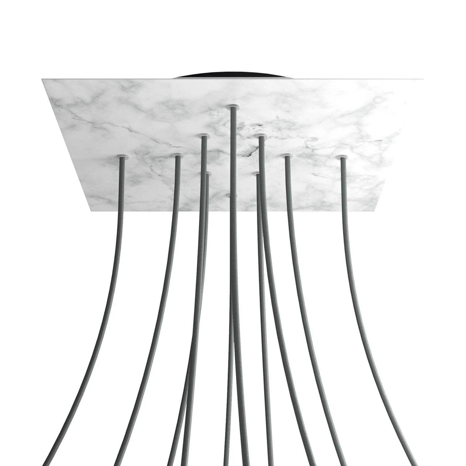 XXL ceiling rose Rose-One square, 400 mm with 10 holes and 4 side holes - Carrara Marble - Image 8