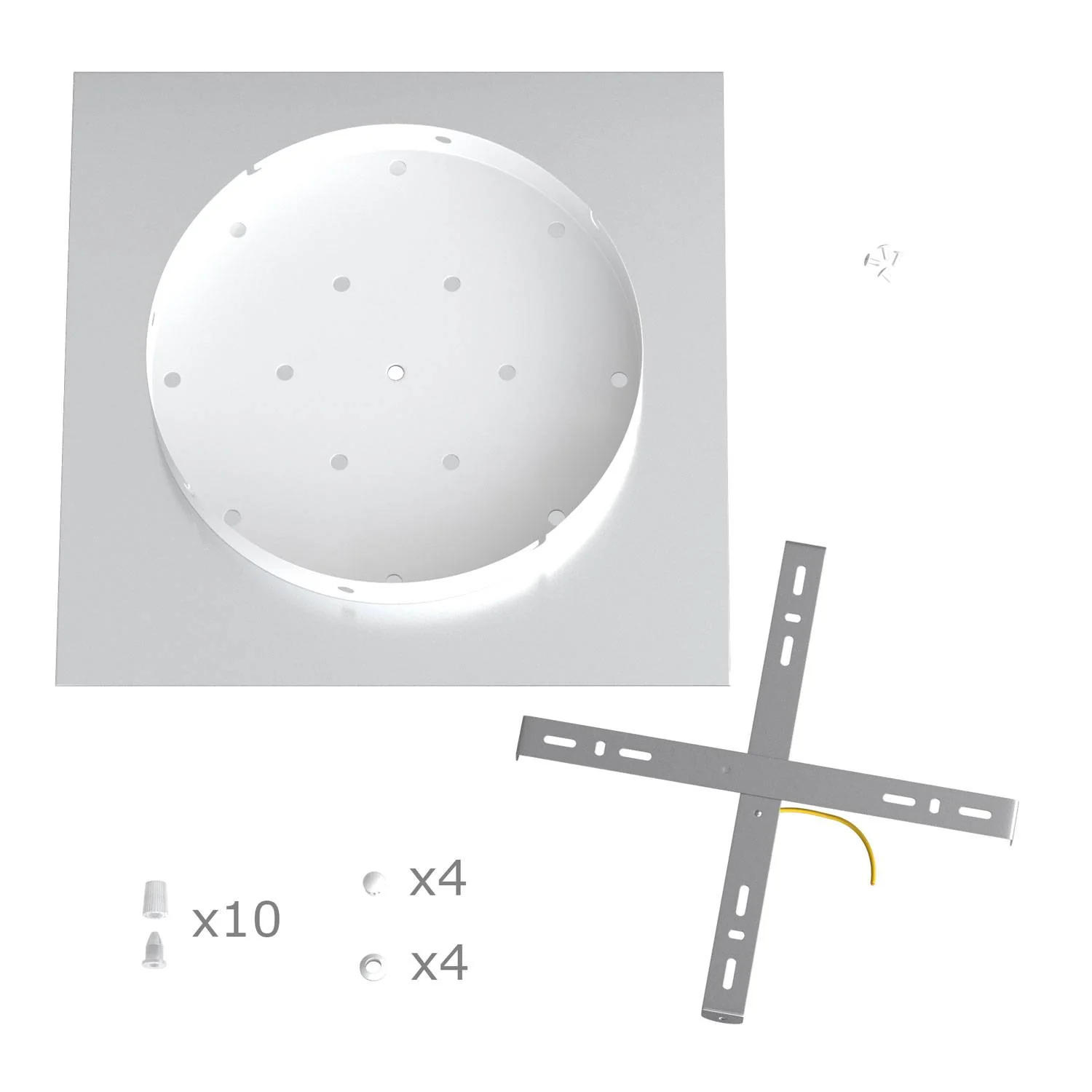 XXL Rose-One square ceiling rose, 400 mm with 10 holes and 4 side holes - Powder blue - Image 6