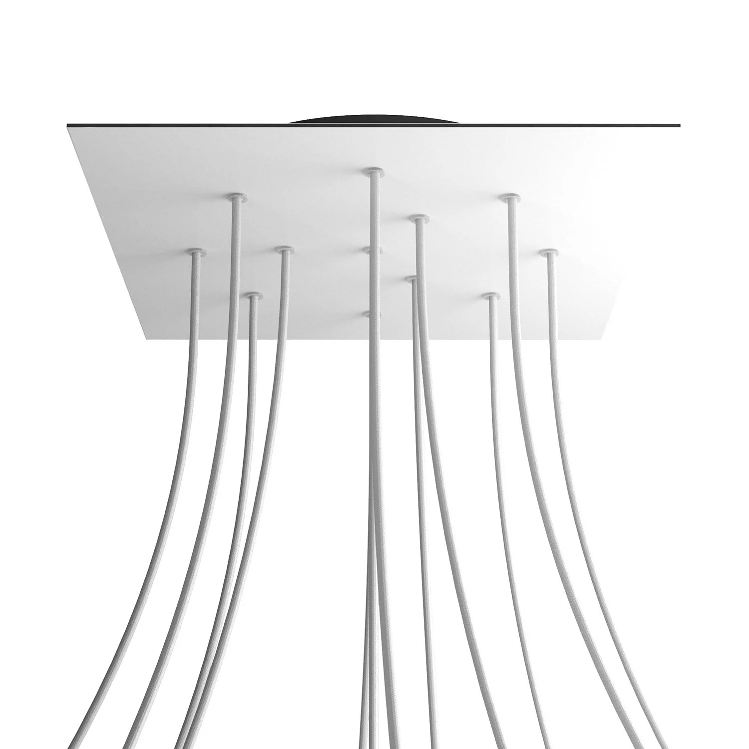 XXL Rose-One square ceiling rose, 400 mm with 12 holes and 4 side holes - Matt white - Image 8