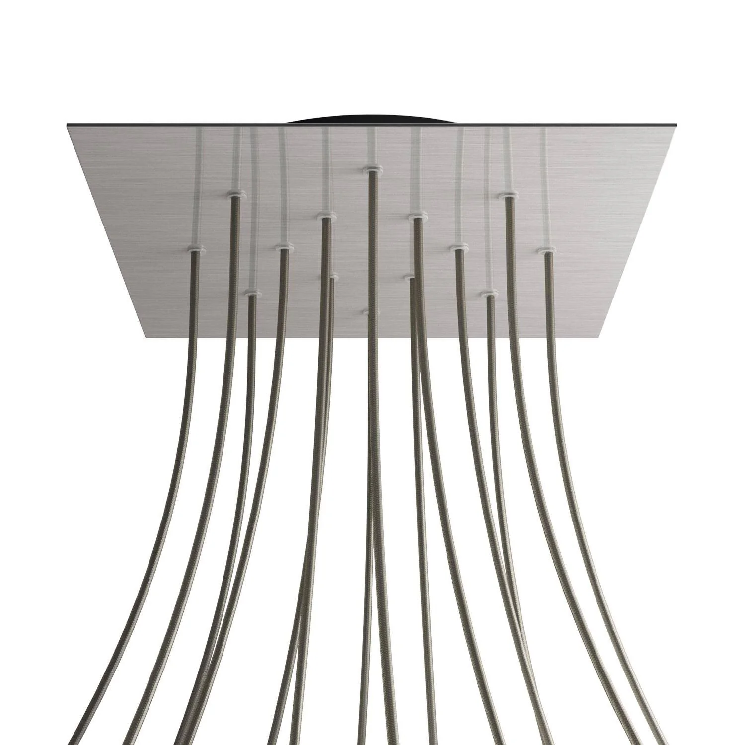 XXL Rose-One square ceiling rose, 400 mm with 14 holes and 4 side holes - Satin-finish Dibond Steel - Image 8