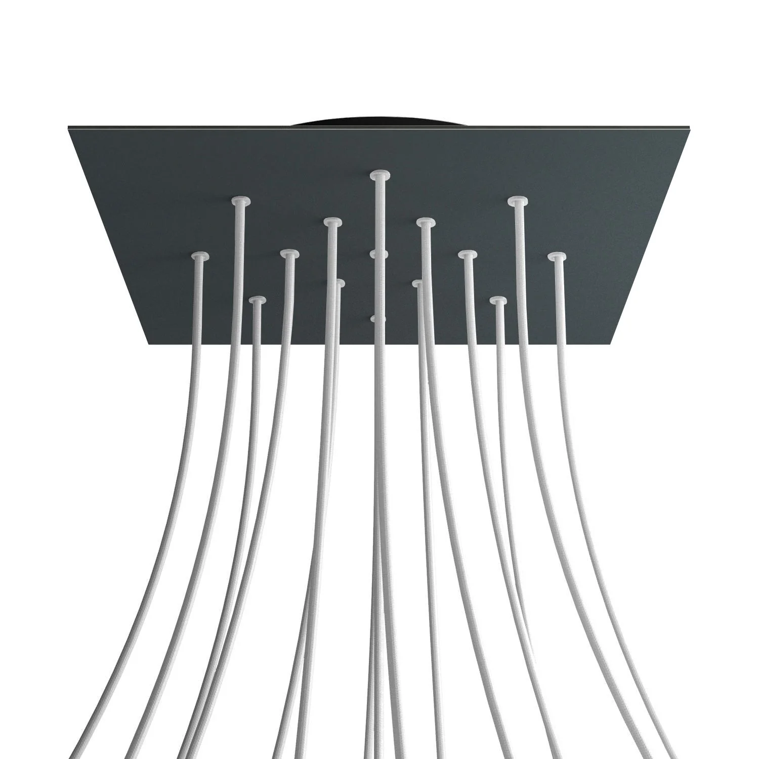 XXL Rose-One square ceiling rose, 400 mm with 15 holes and 4 side holes - Anthracite - Image 8