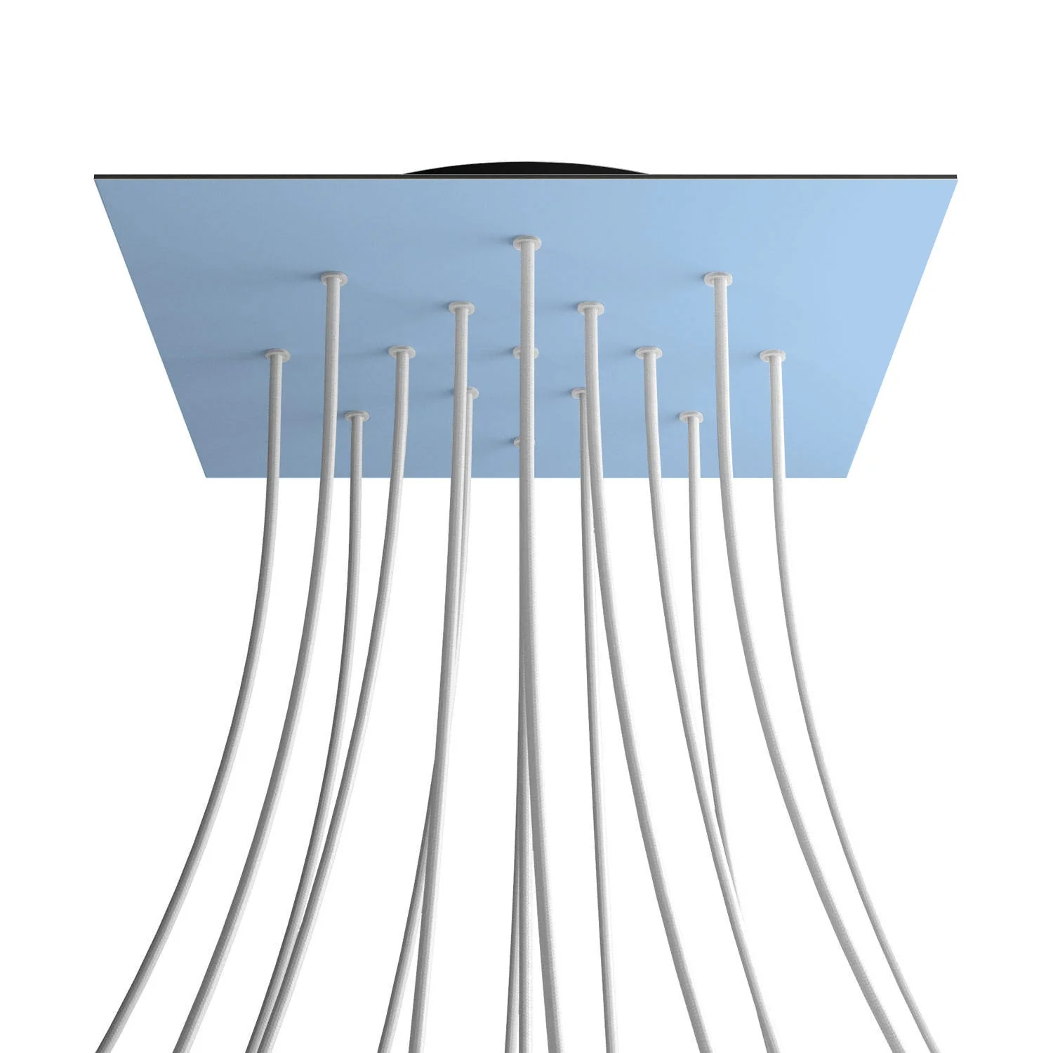 XXL Rose-One square ceiling rose, 400 mm with 15 holes and 4 side holes - Powder blue - Image 8
