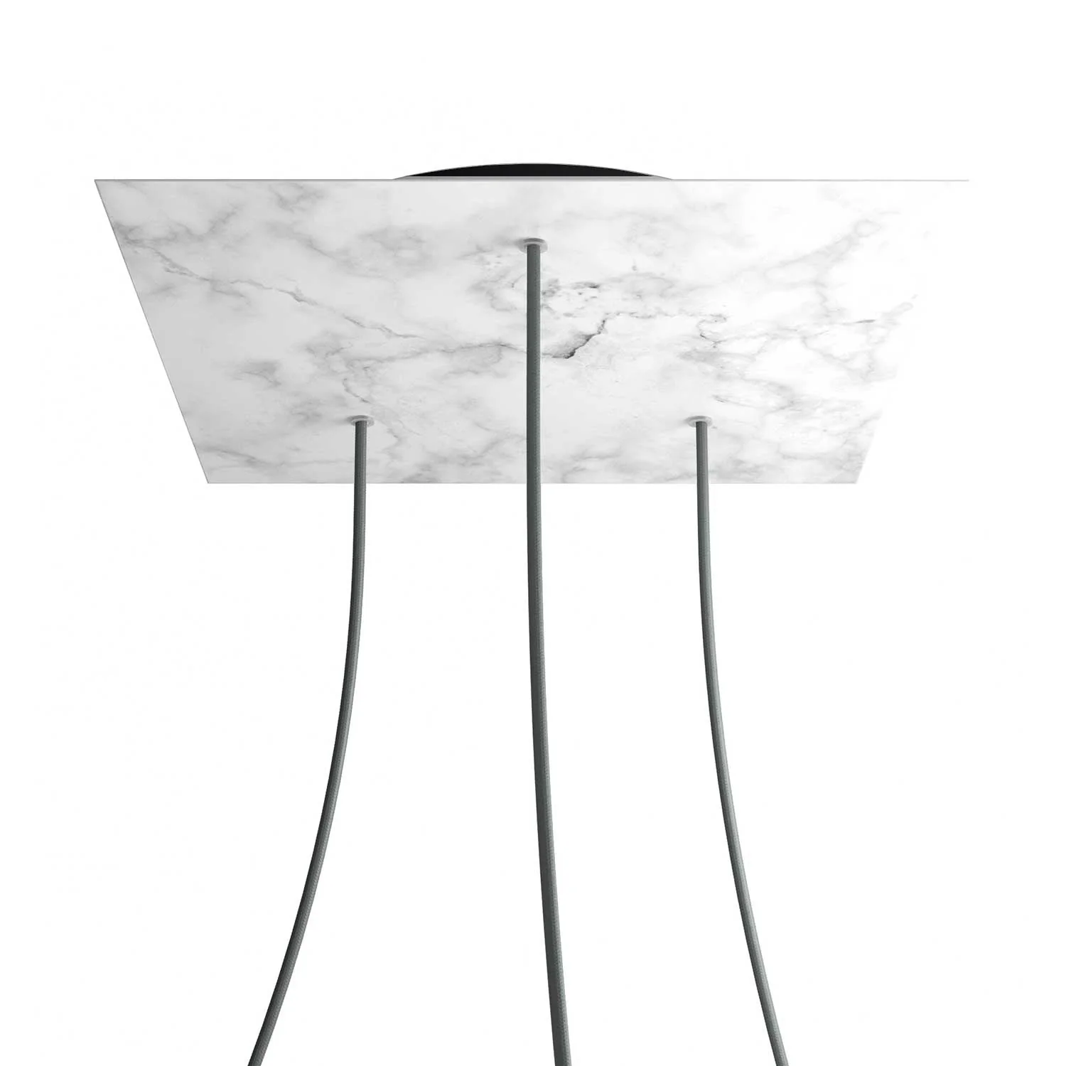 Ceiling rose XXL Rose-One square, 400 mm with 3 holes and 4 side holes – Carrara marble - Image 8