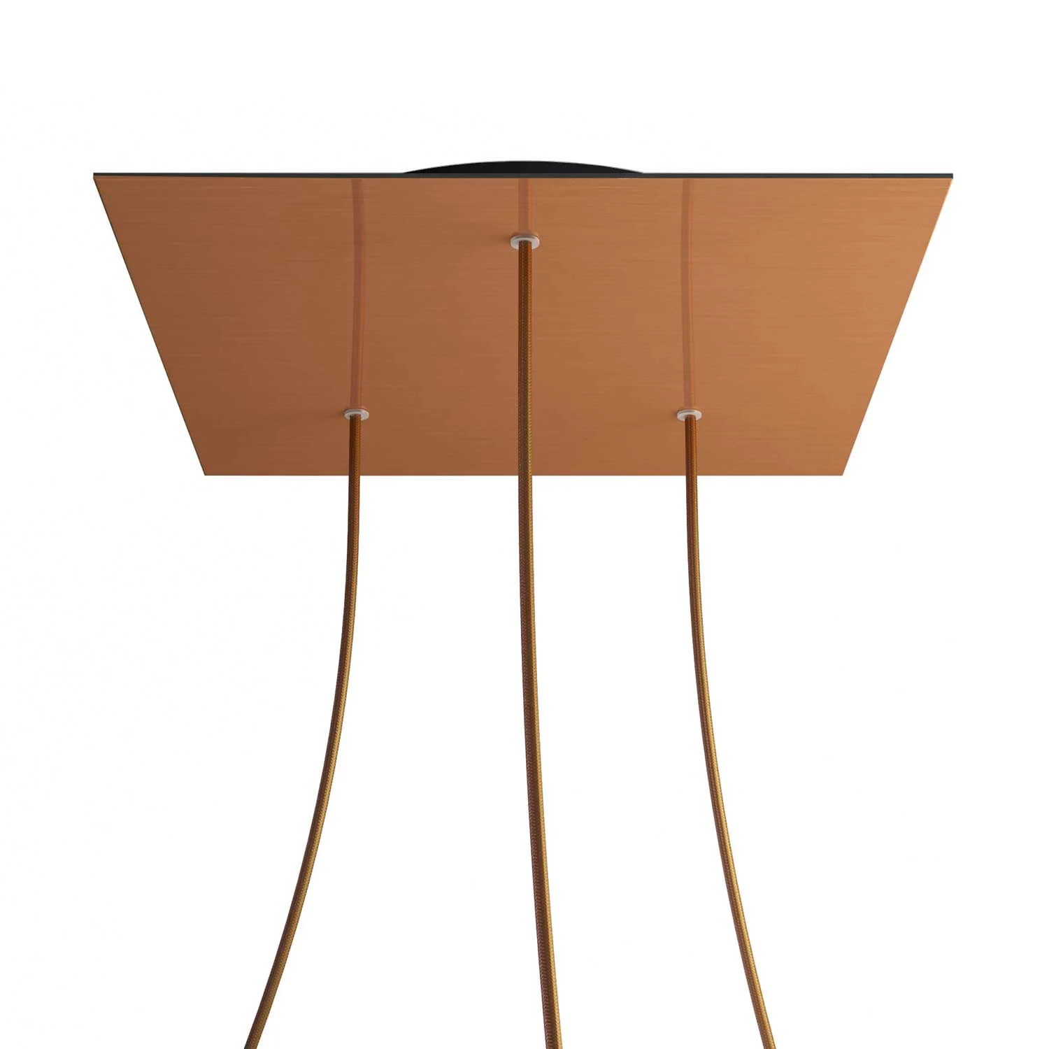 XXL Ceiling rose Rose-One square, 400 mm with 3 holes and 4 side holes - Satin copper Dibond - Image 8