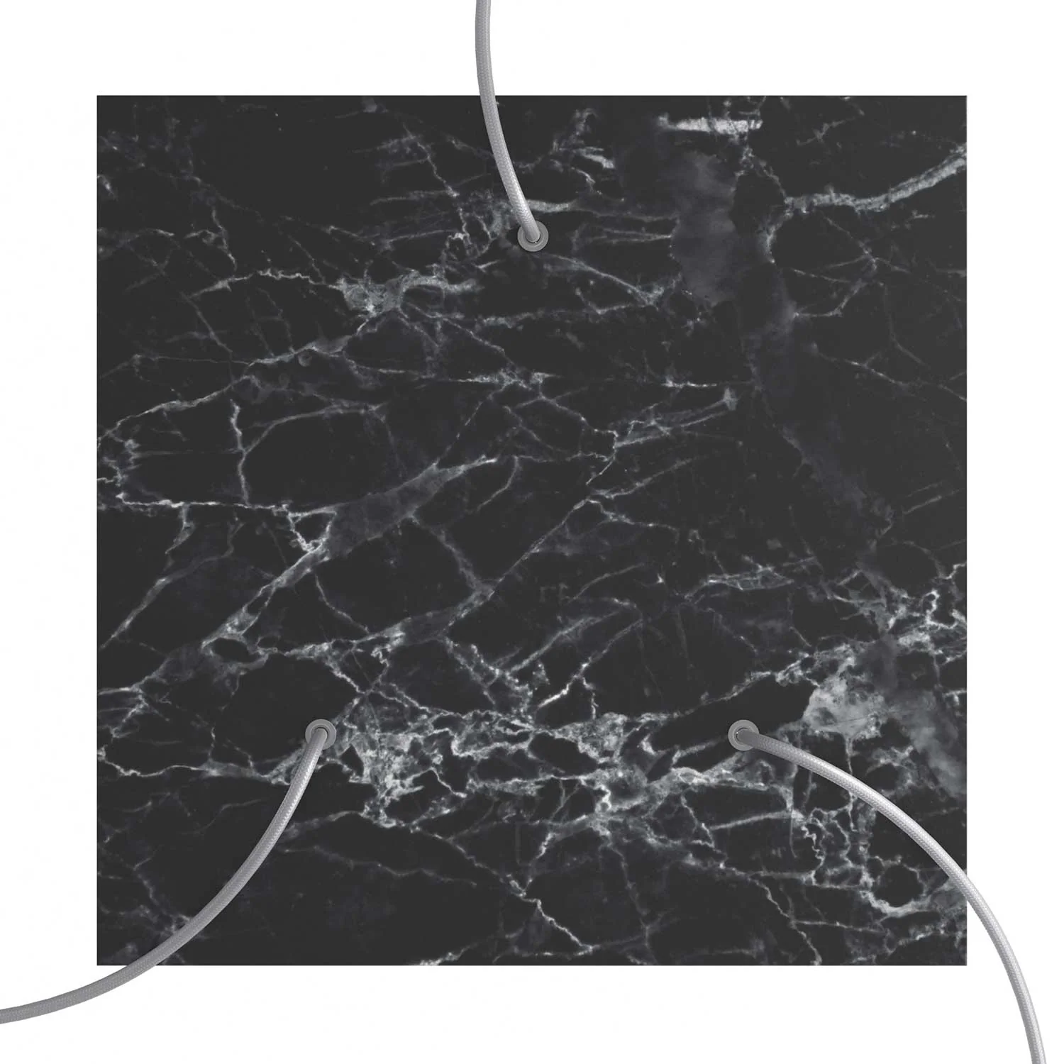 XXL Rose-One square ceiling rose, 400 mm with 3 holes and 4 side holes - Marquina marble - Image 2