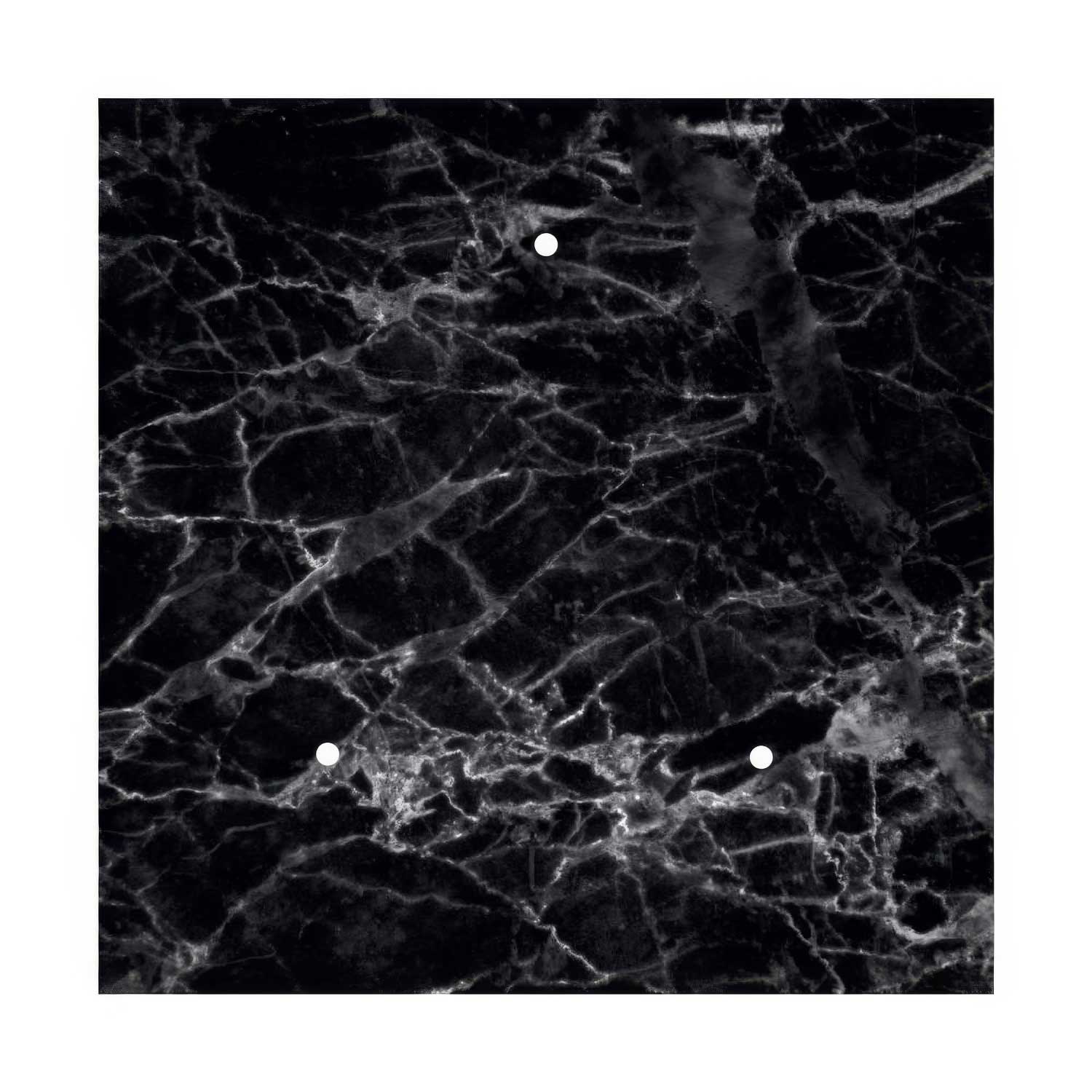 XXL Rose-One square ceiling rose, 400 mm with 3 holes and 4 side holes - Marquina marble - Image 3