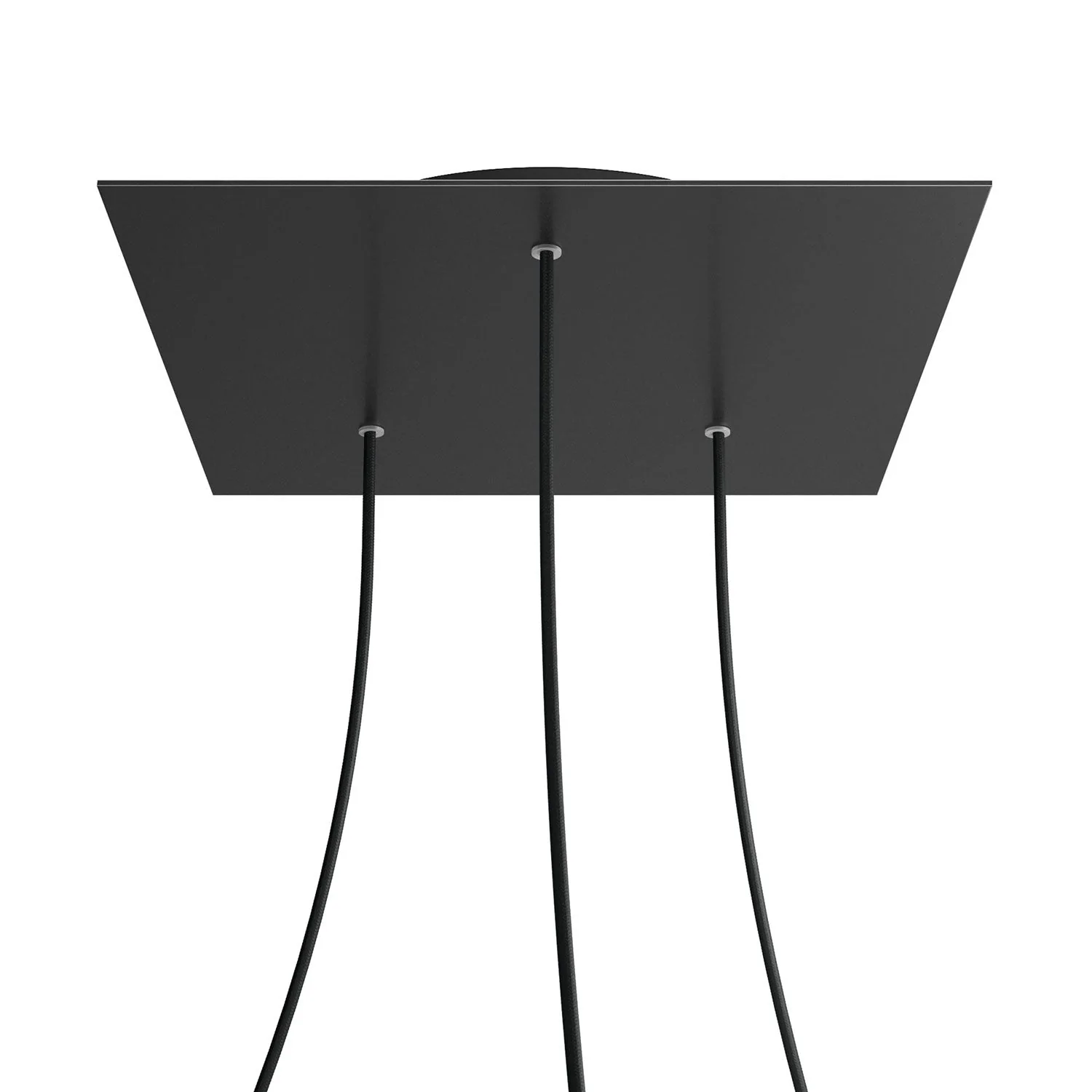 XXL Rose-One square ceiling rose, 400 mm with 3 holes and 4 side holes – Matt black - Image 8