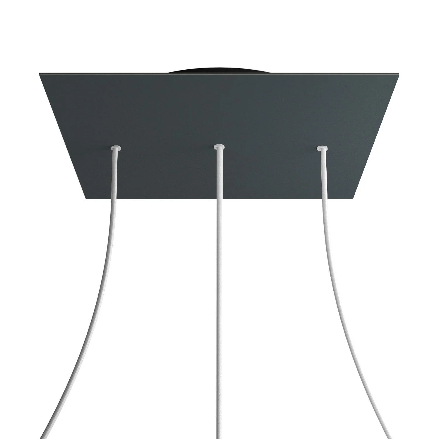 XXL Rose-One square ceiling rose, 400 mm with 3 inline holes and 4 side holes – Anthracite - Image 8