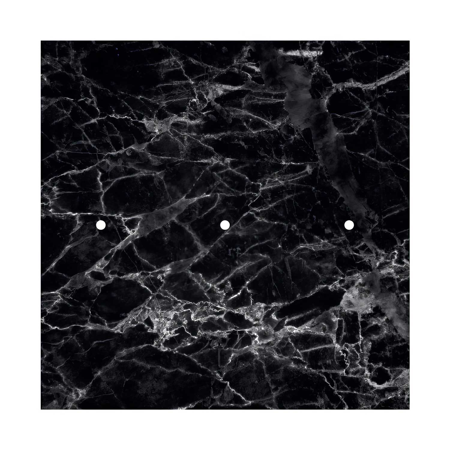 XXL Rose-One square ceiling rose, 400 mm with 3 holes in line and 4 side holes – Marquina Marble - Image 3