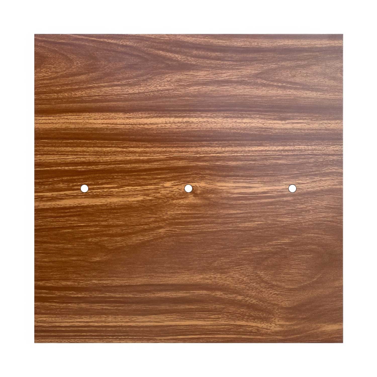 XXL Rose-One square ceiling rose, 400 mm with 3 inline holes and 4 side holes - Wood - Image 3