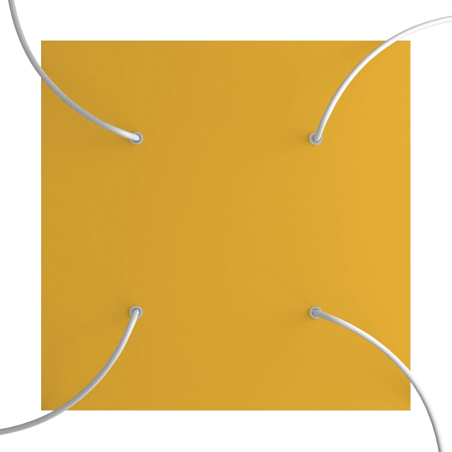 XXL Rose-One square ceiling rose, 400 mm with 4 holes and 4 side holes – Mustard - Image 2