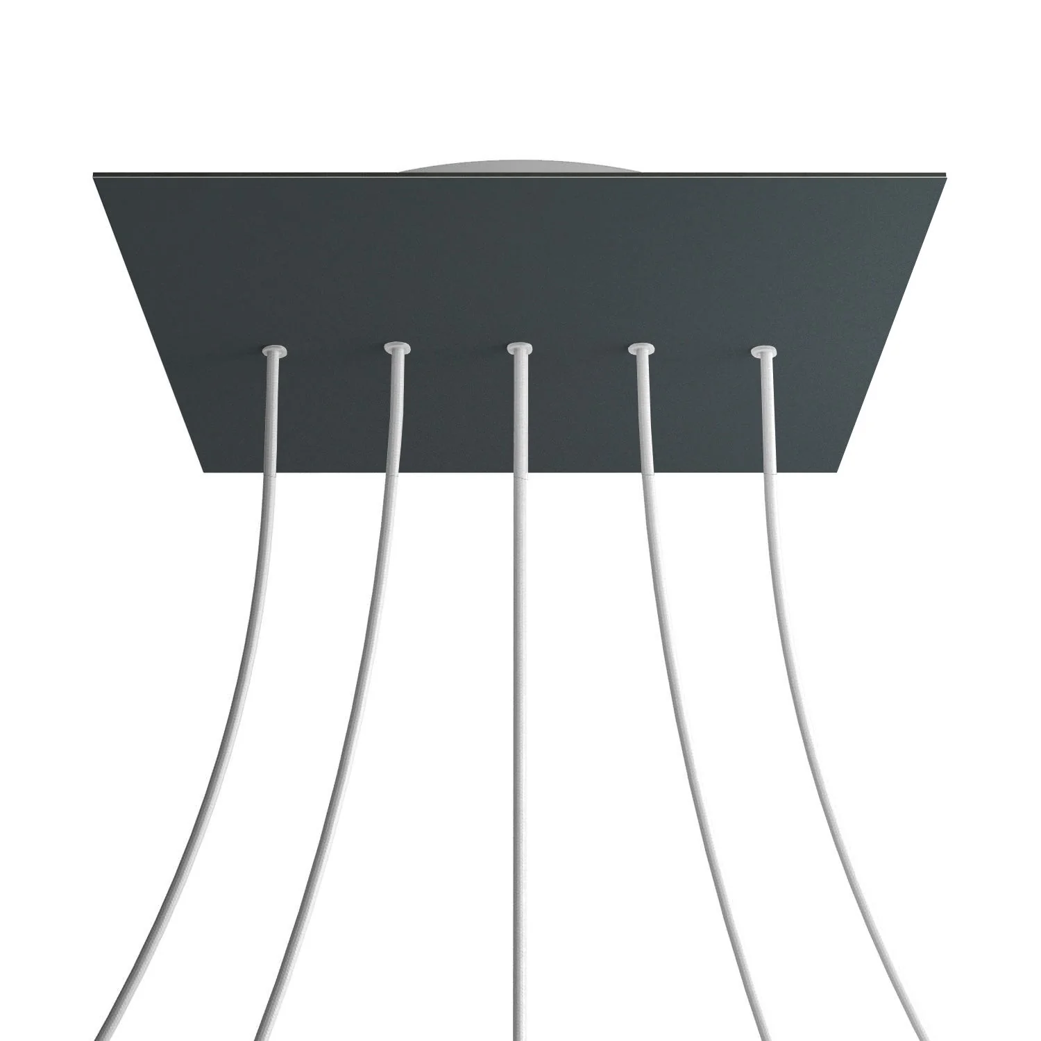 XXL Rose-One square ceiling rose, 400 mm with 5 inline holes and 4 side holes - Anthracite