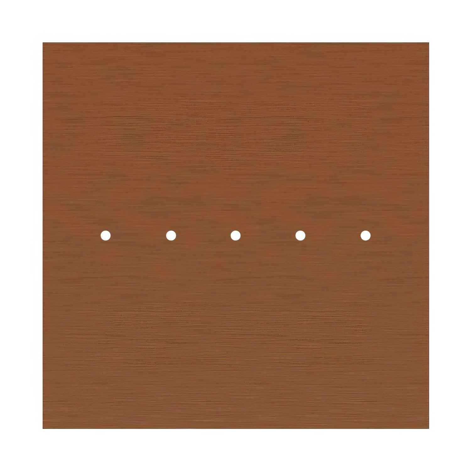 XXL Rose-One square ceiling rose, 400 mm with 5 holes in line and 4 side holes - Satin copper Dibond - Image 3