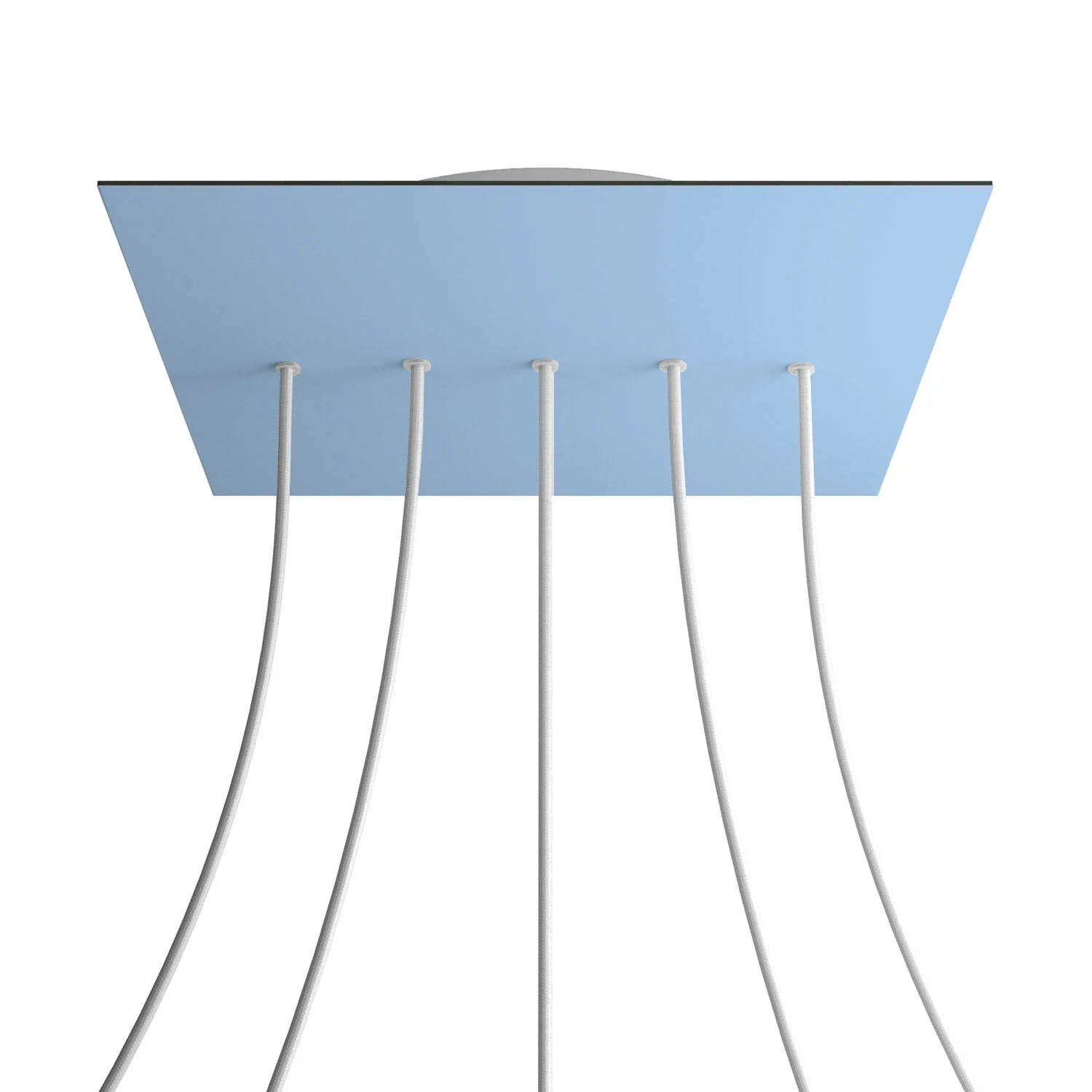 XXL Rose-One square ceiling rose, 400 mm with 5 inline holes and 4 side holes - Powder blue