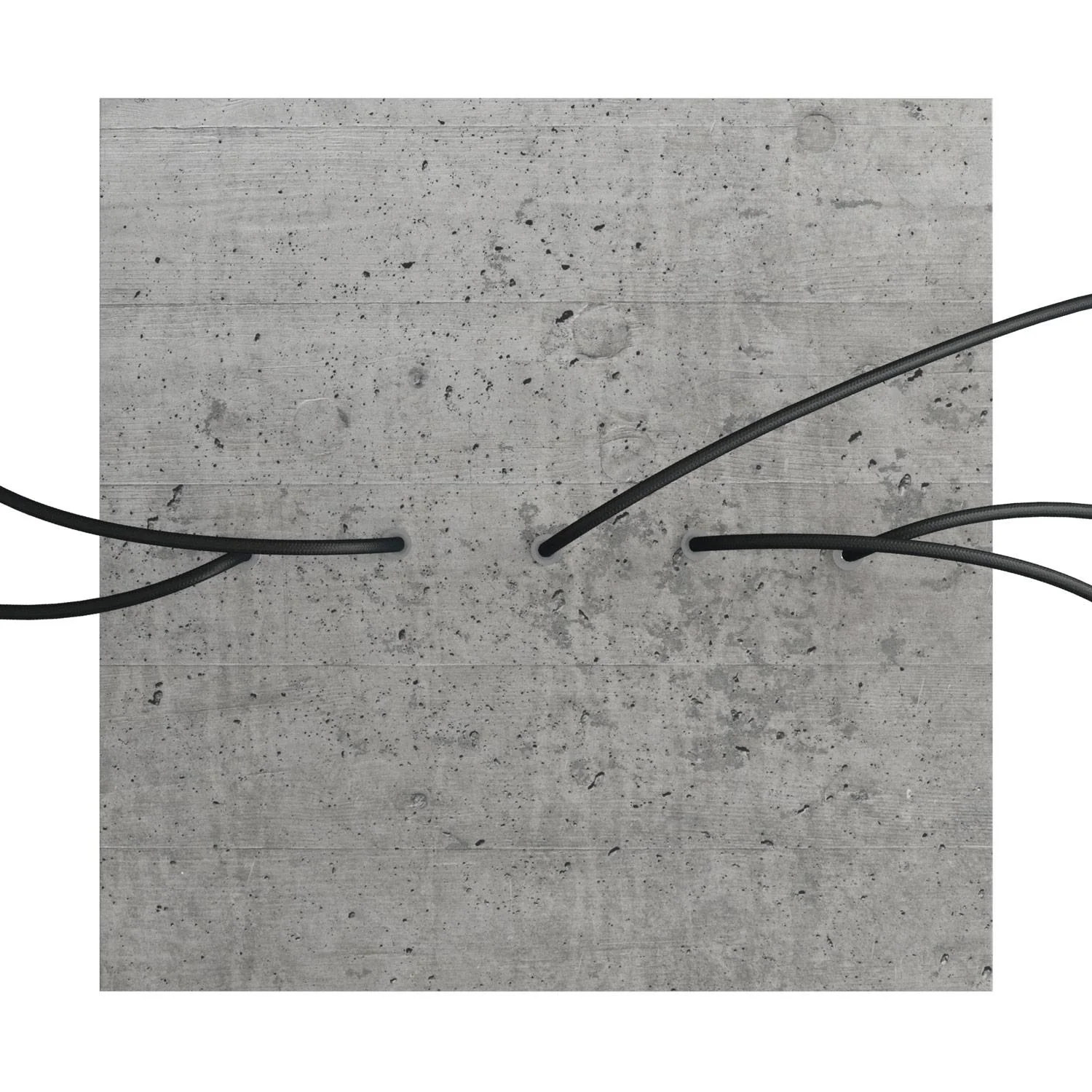 XXL Rose-One square ceiling rose, 400 mm with 5 inline holes and 4 side holes - Cement - Image 2