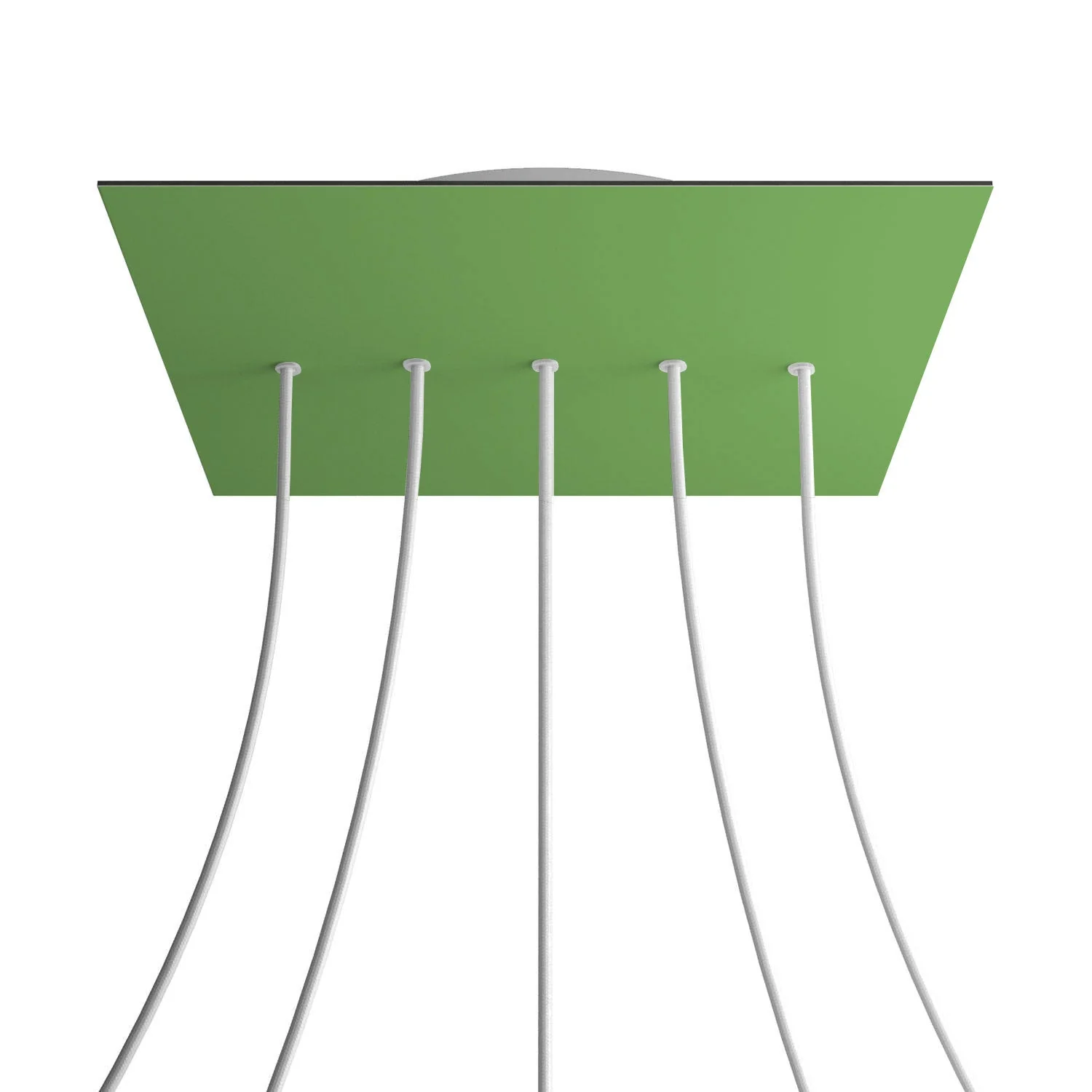 XXL Rose-One square ceiling rose, 400 mm with 5 inline holes and 4 side holes – Meadow green