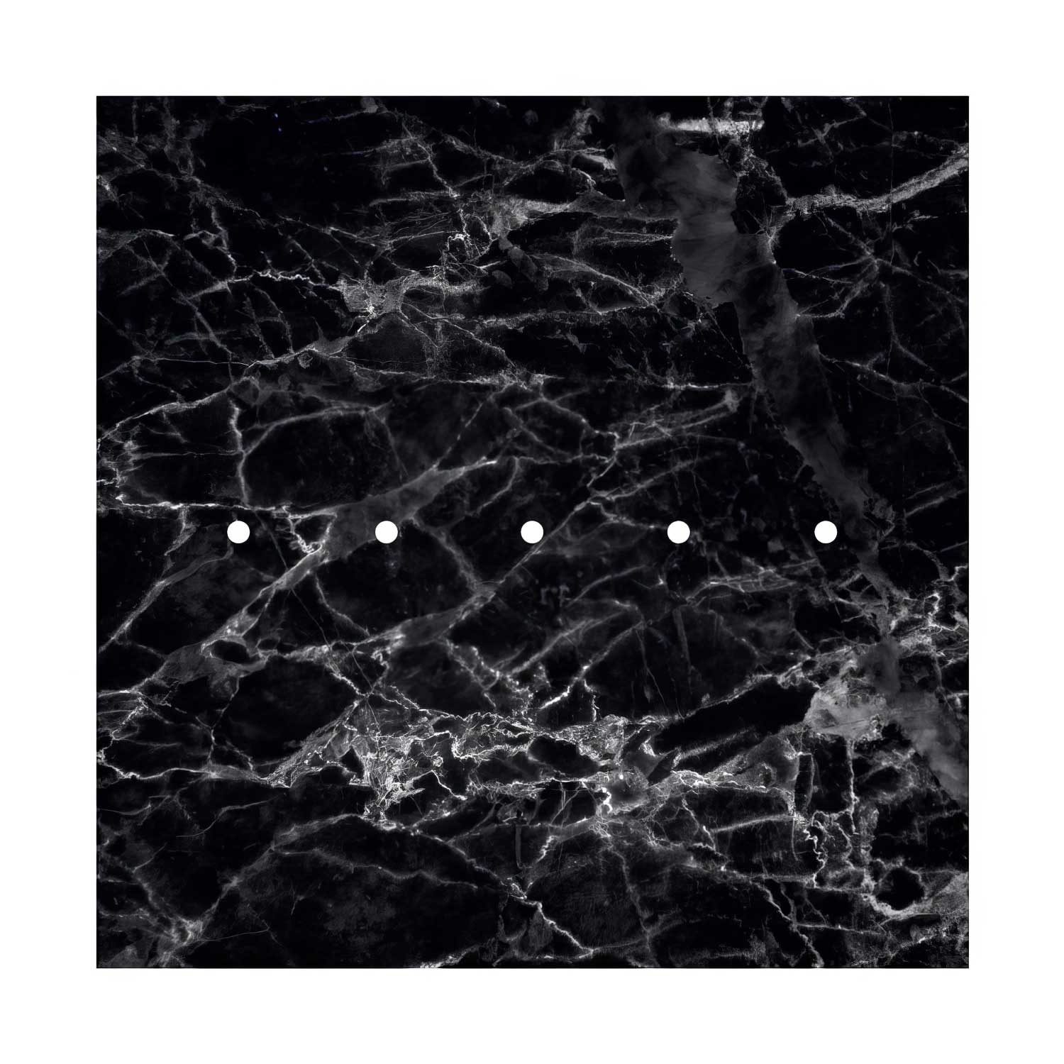 XXL Rose-One square ceiling rose, 400 mm with 5 inline holes and 4 side holes - Marquina Marble - Image 3
