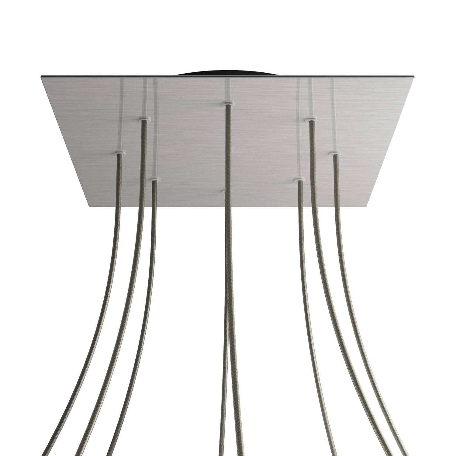XXL Rose-One square ceiling rose, 400 mm with 8 holes and 4 side holes - Satin steel Dibond - Image 8