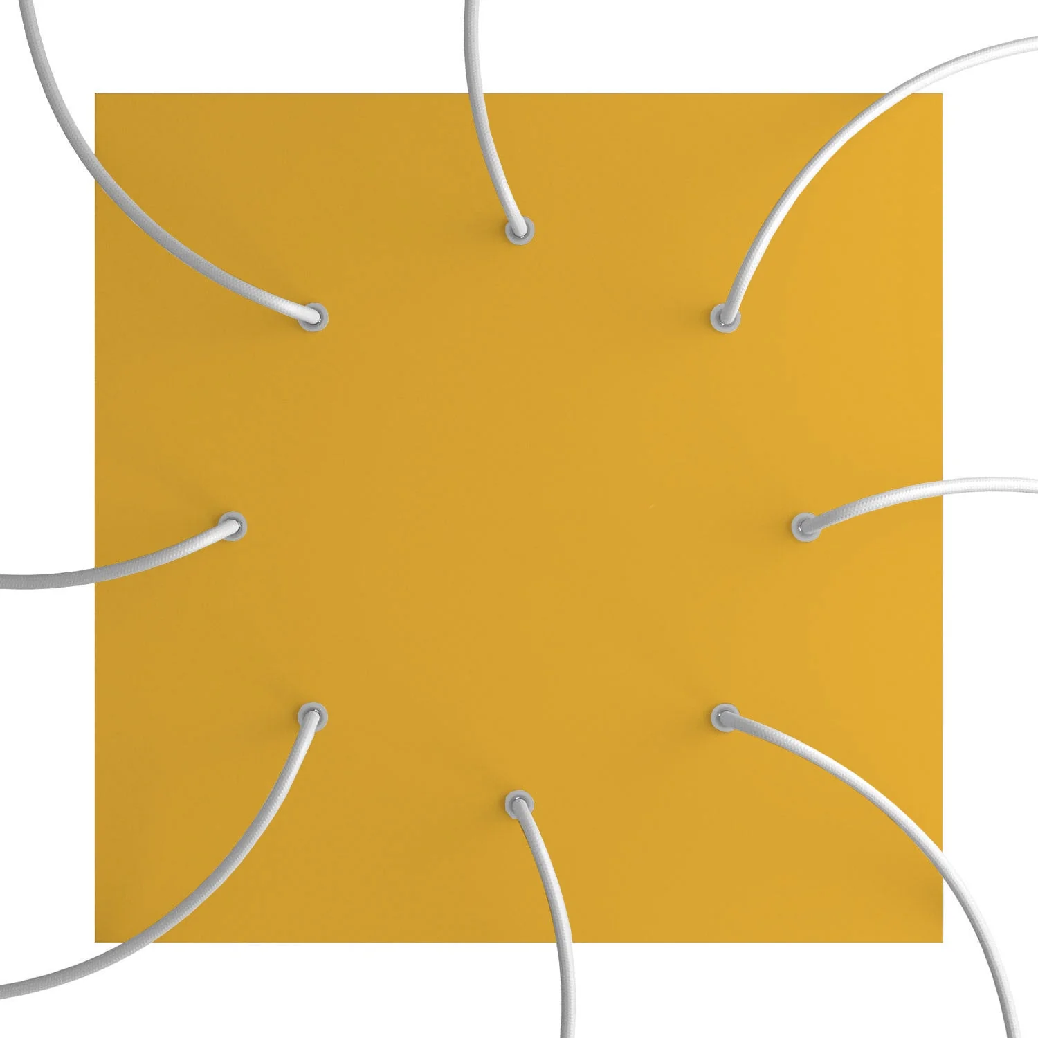 XXL Rose-One square ceiling rose, 400 mm with 8 holes and 4 side holes - Mustard - Image 2