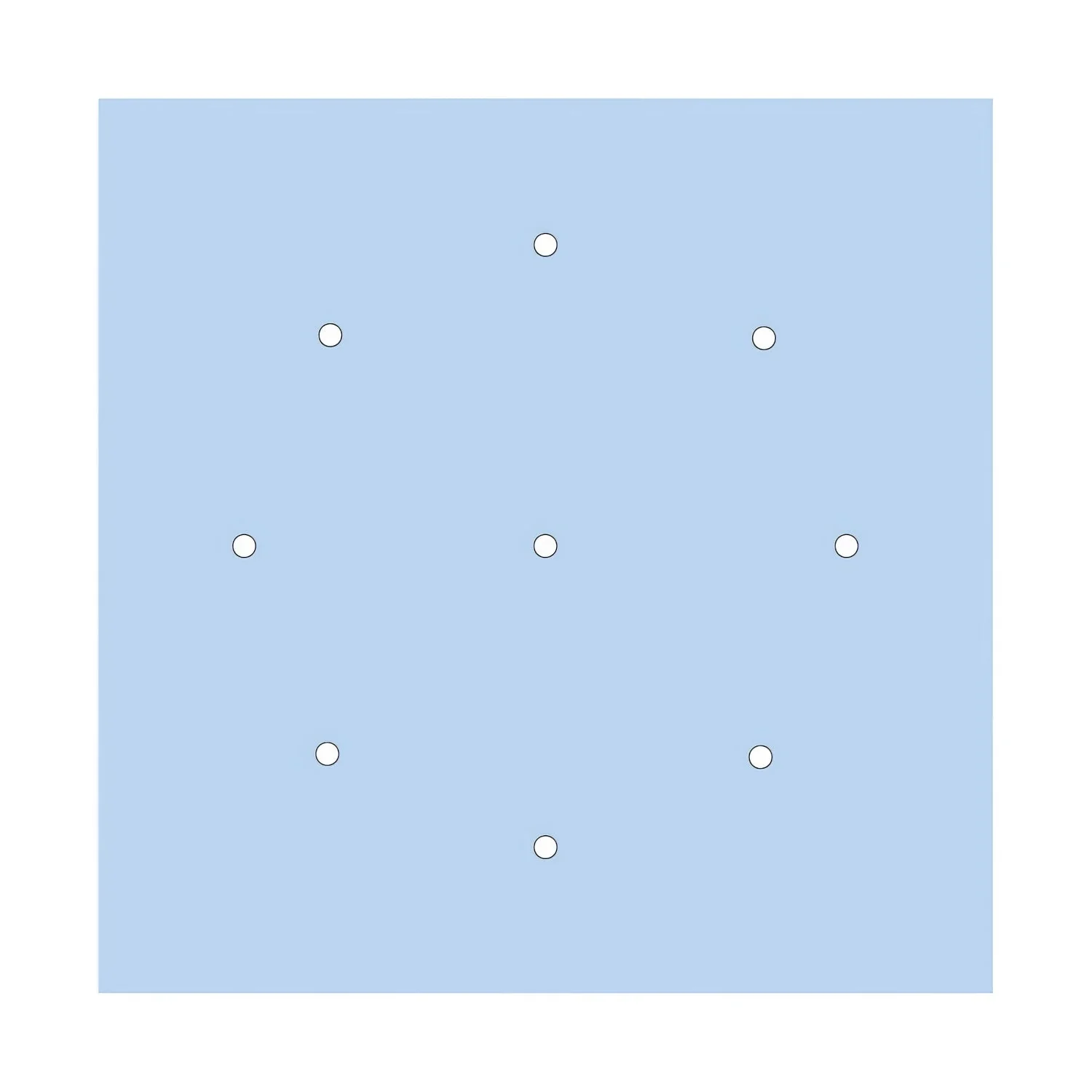 XXL Rose-One square ceiling rose, 400 mm with 9 holes and 4 side holes - Powder blue - Image 3
