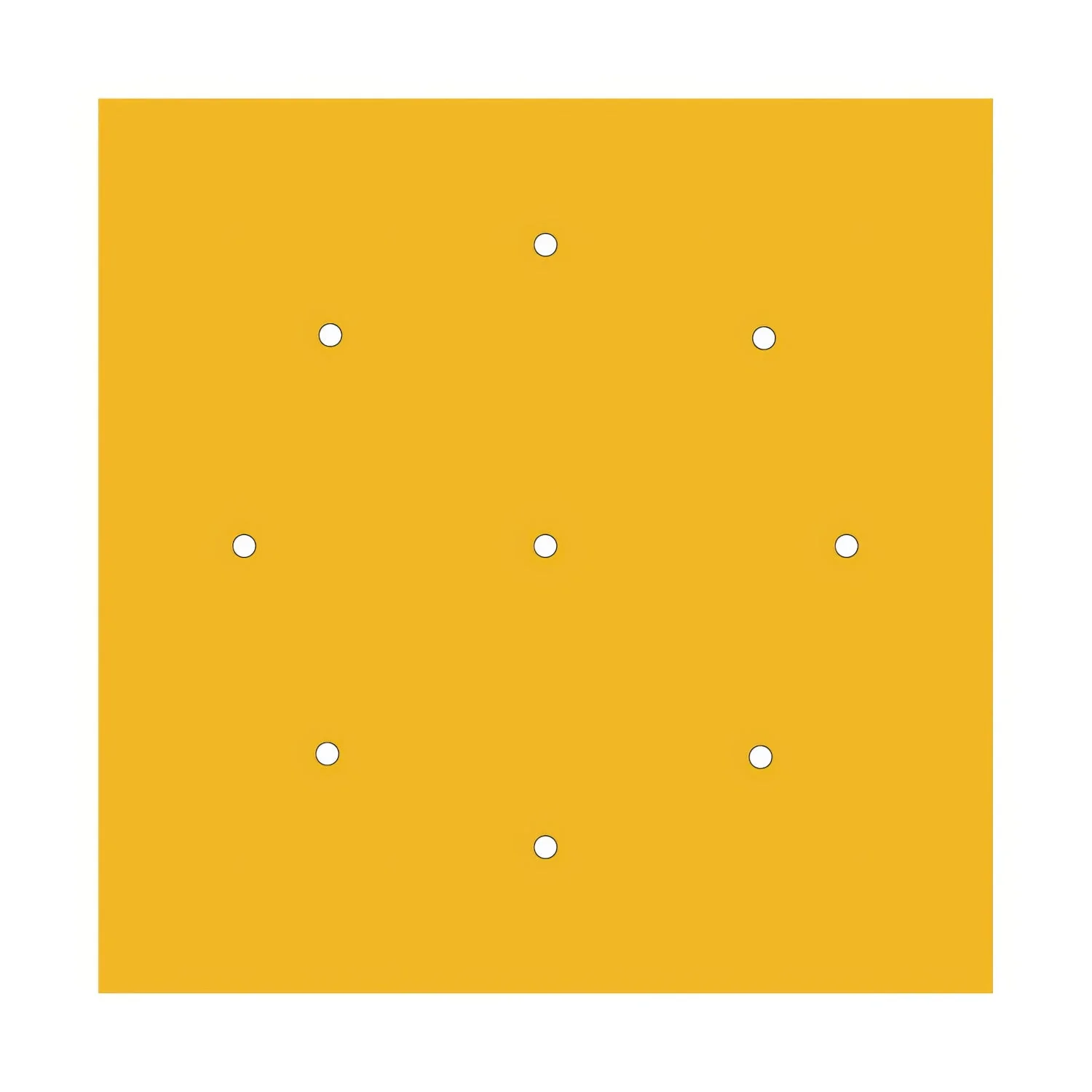 XXL Rose-One square ceiling rose, 400 mm with 9 holes and 4 side holes - Mustard - Image 3