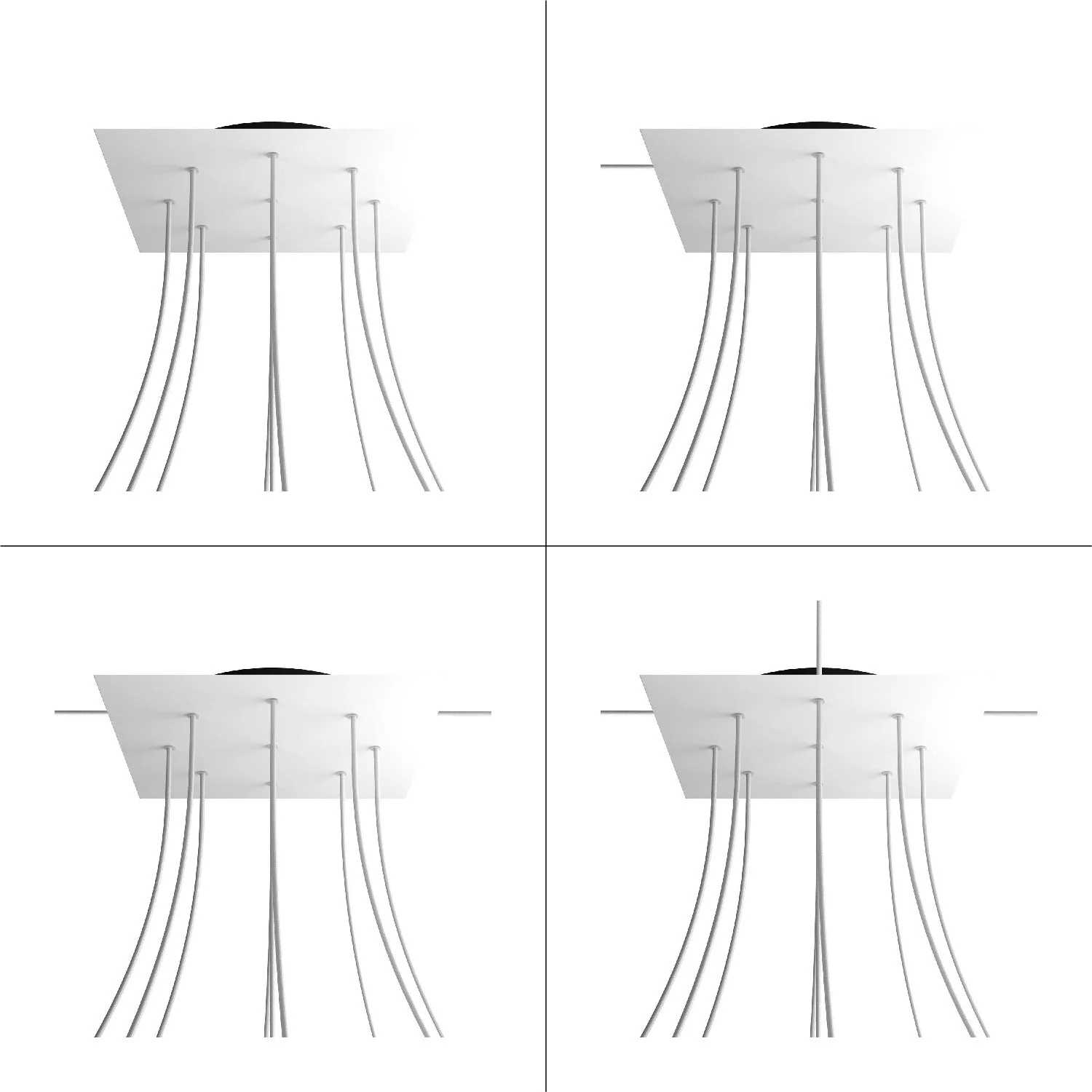 XXL Rose-One square ceiling rose, 400 mm with 9 holes and 4 side holes - Mustard - Image 9