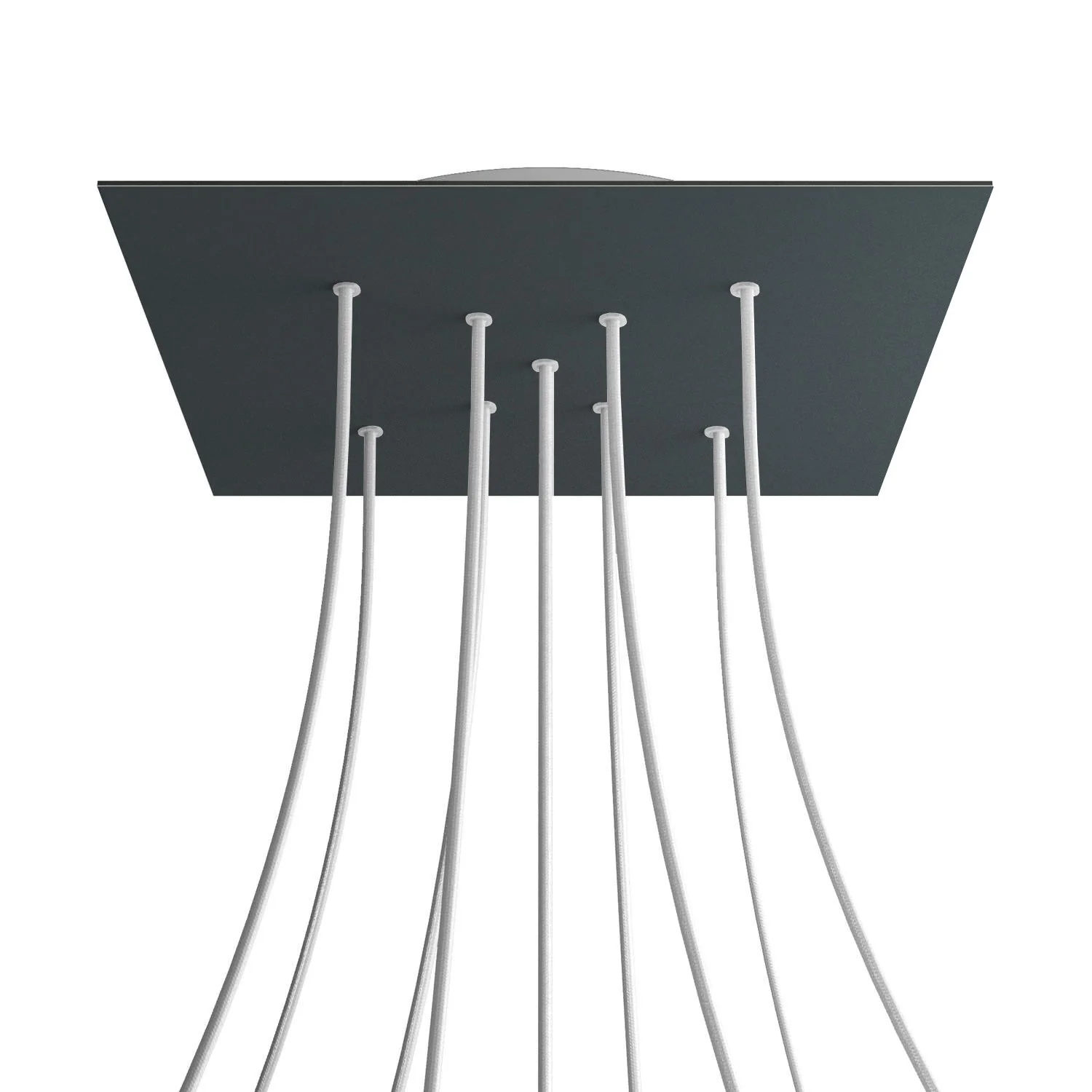 XXL Rose-One square ceiling rose, 400 mm with 9 X-shaped holes and 4 side holes - Anthracite