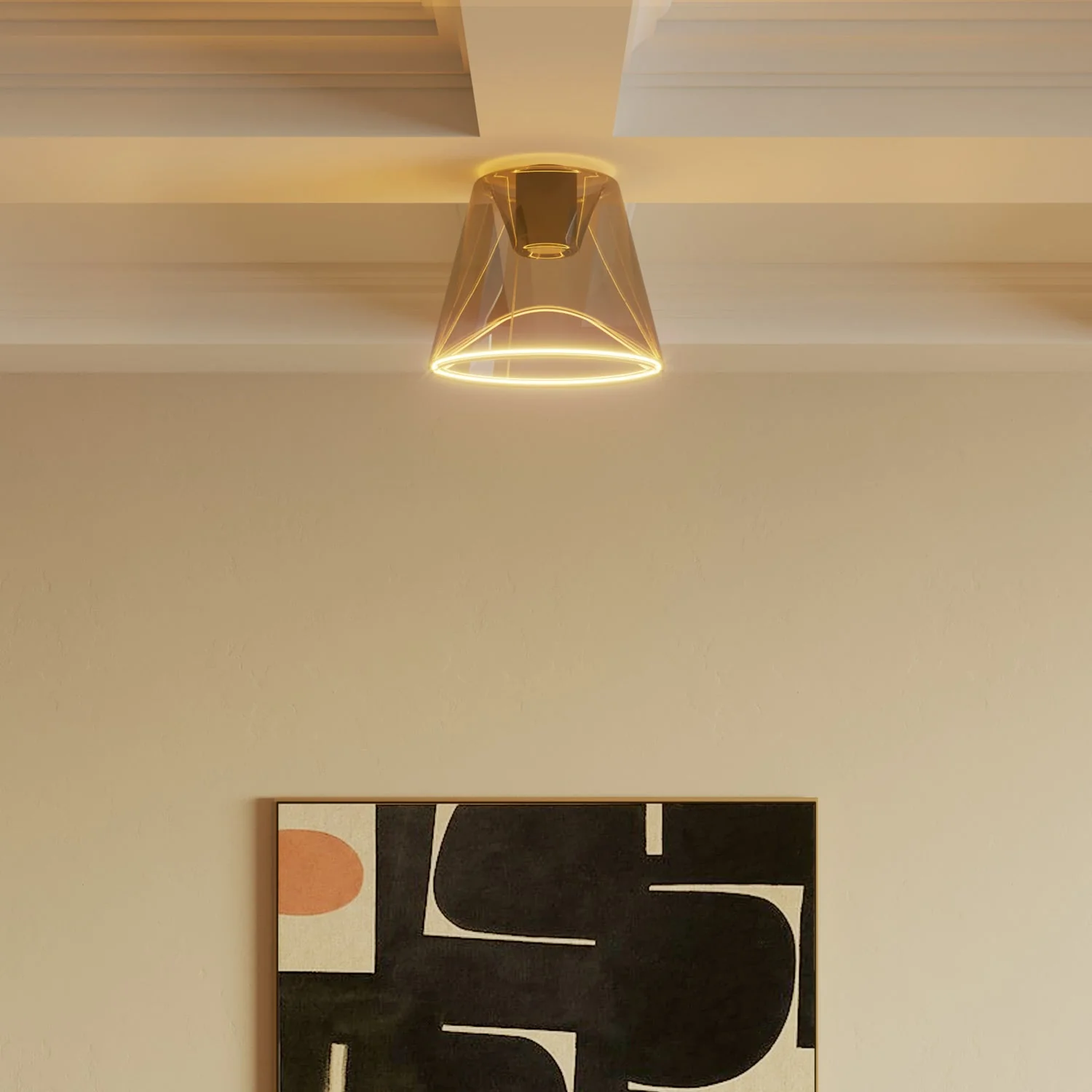 Designer ceiling light with Ghost cone-shaped light bulb - Black - Image 2
